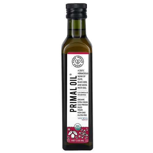 Pure Indian Foods, Organic Cold Pressed Extra-Virgin Primal Oil, 250 ml - Image 1