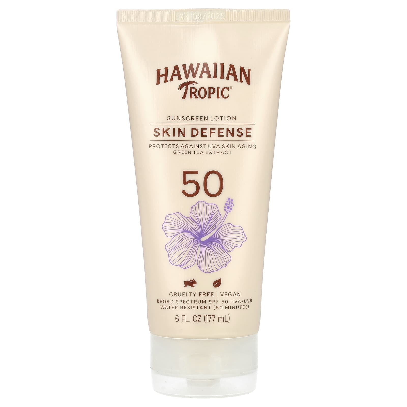 Hawaiian Tropic Skin Defense Sunscreen, SPF 50, Water Resistant - Image 1