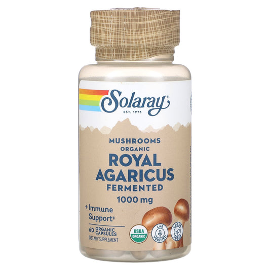 Solaray, Fermented Royal Agaricus, Mushrooms, 60 Organic Capsules (500 mg per Capsule) - Image 1