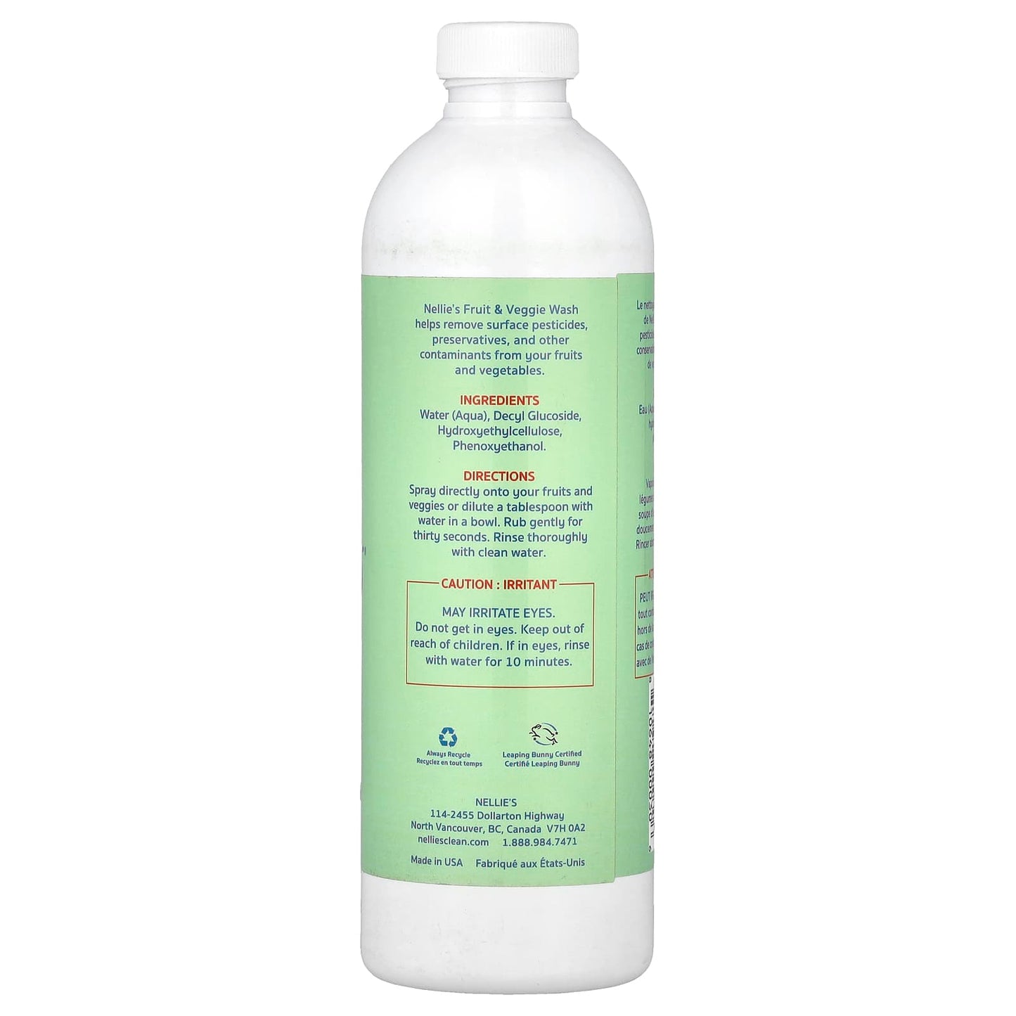 Nellie's, Fruit & Veggie Wash, 16 fl oz (474 ml) - Image 2