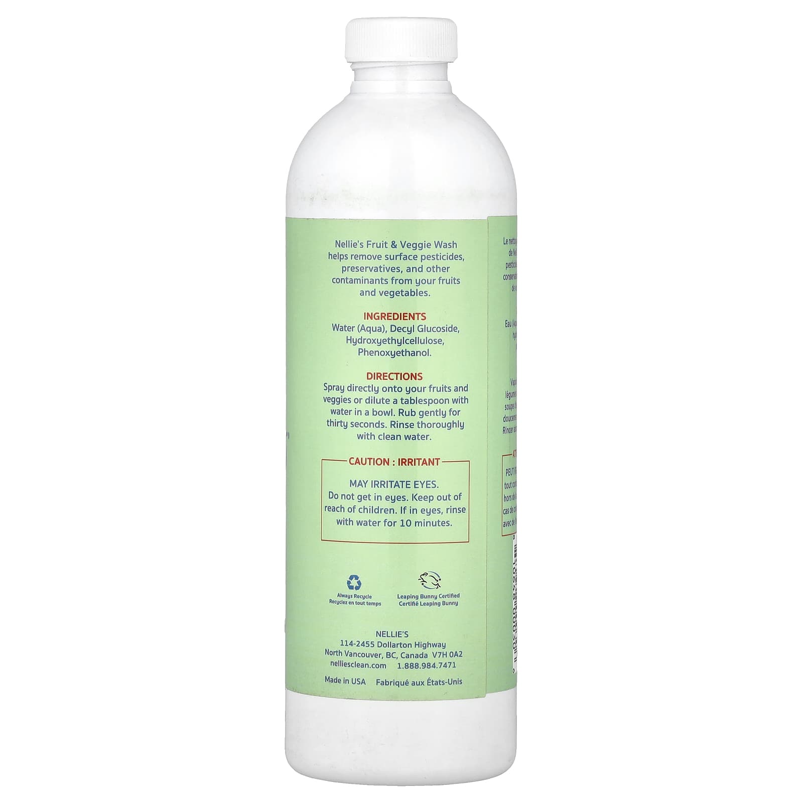 Nellie's, Fruit & Veggie Wash, 16 fl oz (474 ml) - Image 2
