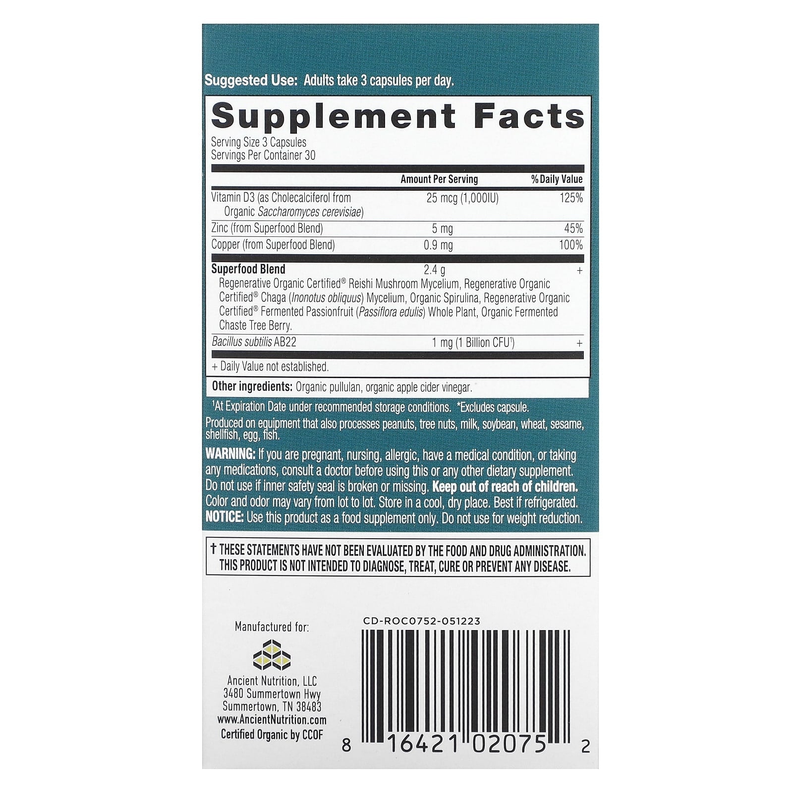 Ancient Nutrition Women's Hormone Support Capsules 90 Count - Image 2