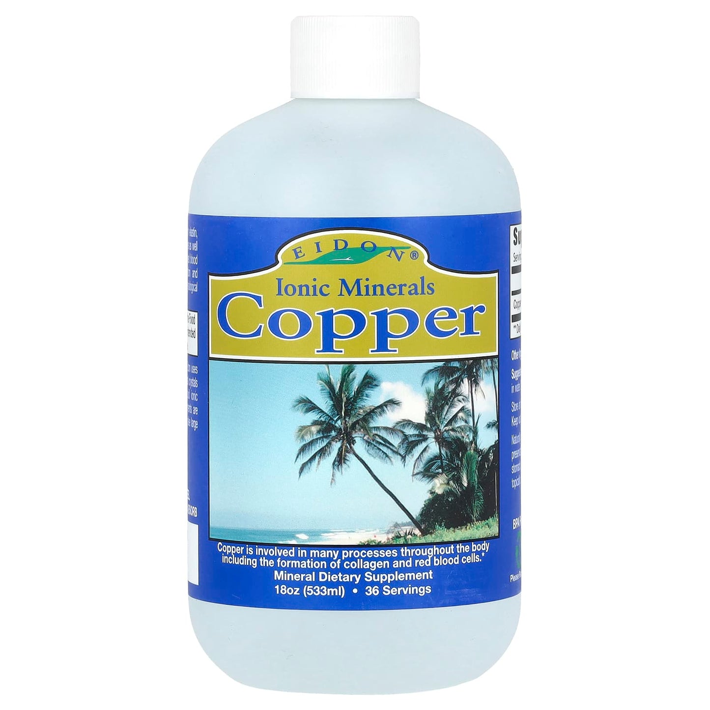 Eidon Copper Supplement, 18 oz, 100% Bioavailable Ionic Liquid - Image 1