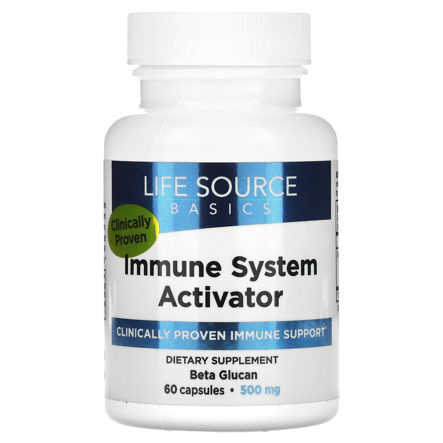 Life Source Basics (WGP Beta Glucan), Immune System Activator, 500 mg, 60 Capsules - Image 1