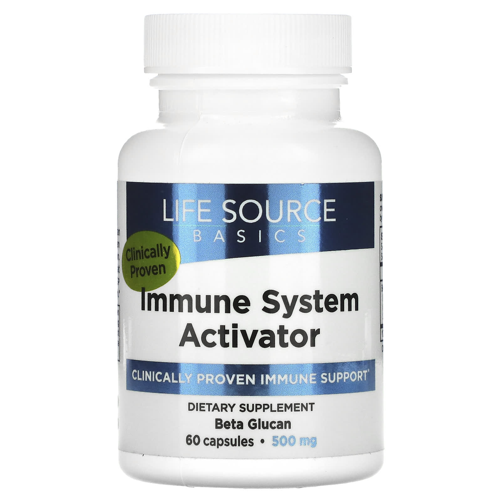 Life Source Basics (WGP Beta Glucan), Immune System Activator, 500 mg, 60 Capsules - Image 1