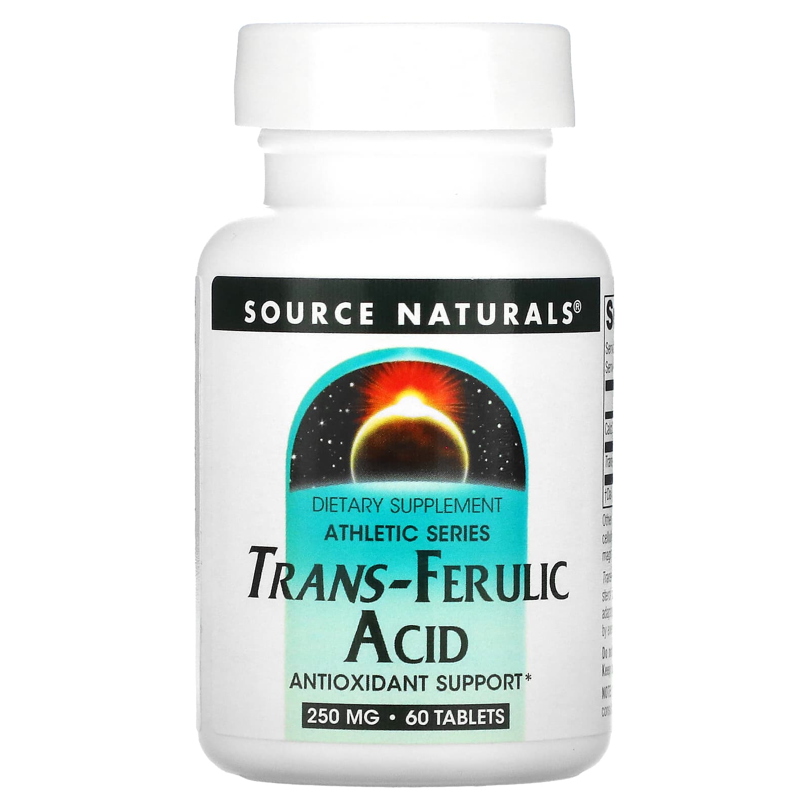 Source Naturals, Athletic Series, Trans-Ferulic Acid, 60 Tablets - Image 1