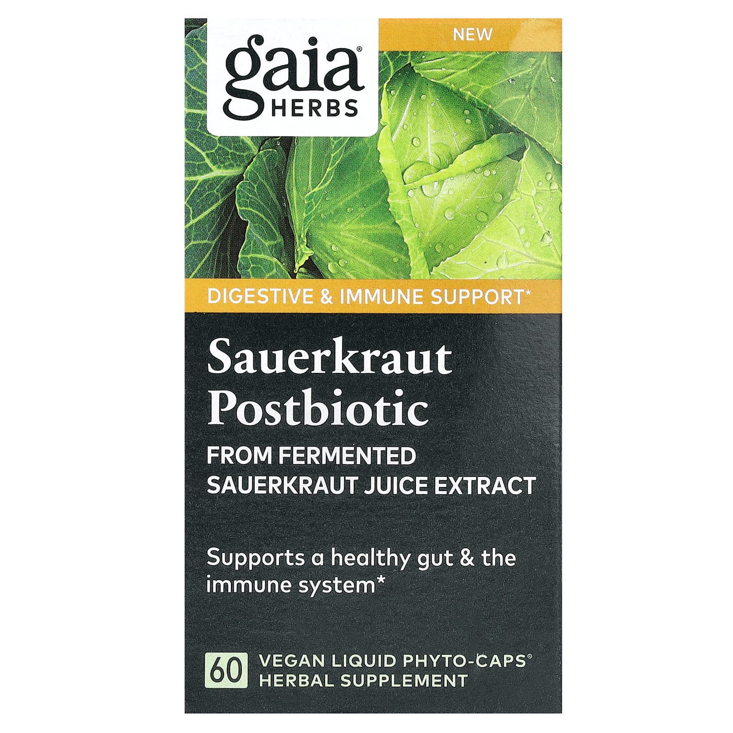 Gaia Herbs Sauerkraut Postbiotics for Gut & Immune Support - Image 1