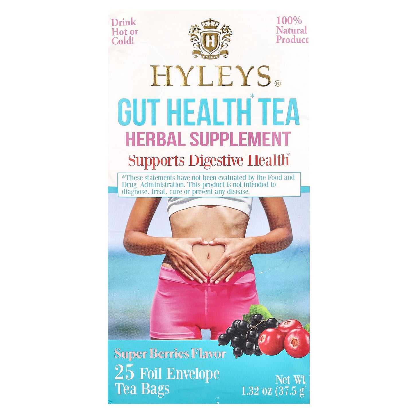 Gut Health Support with Hyleys Tea's Super Berries Herbal Supplement - Image 1