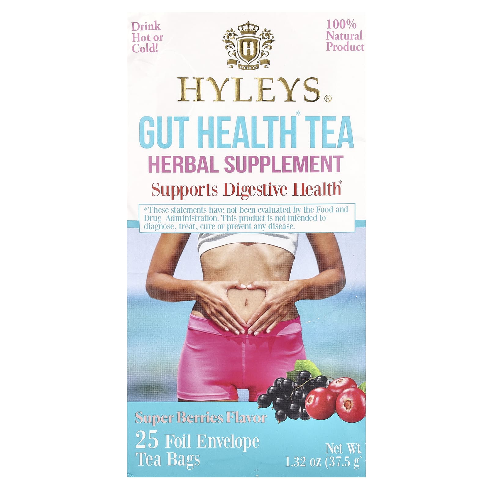 Gut Health Support with Hyleys Tea's Super Berries Herbal Supplement - Image 1