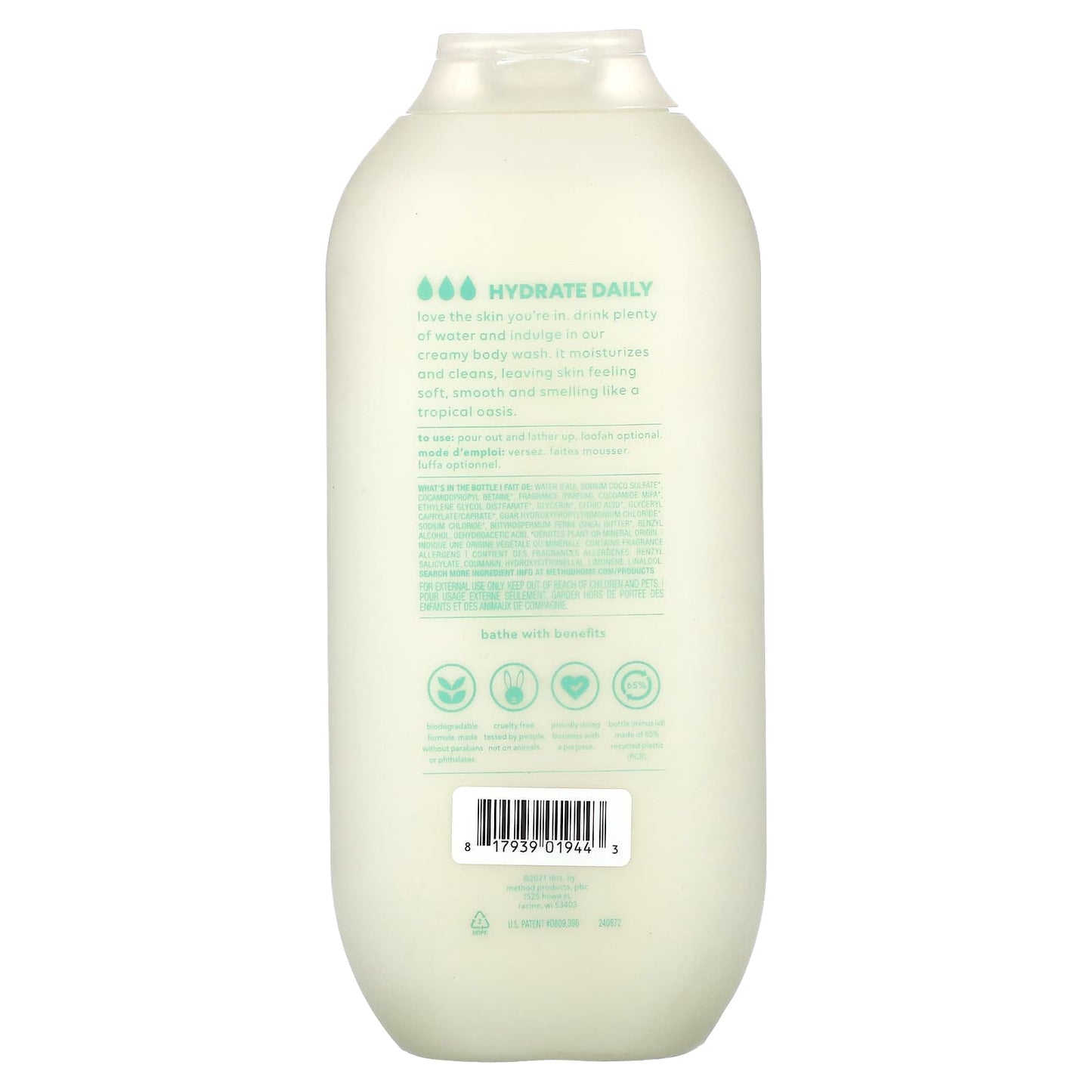 Method, Hydrating Body Wash, Coconut Milk, 18 fl oz (532 ml) - Image 2