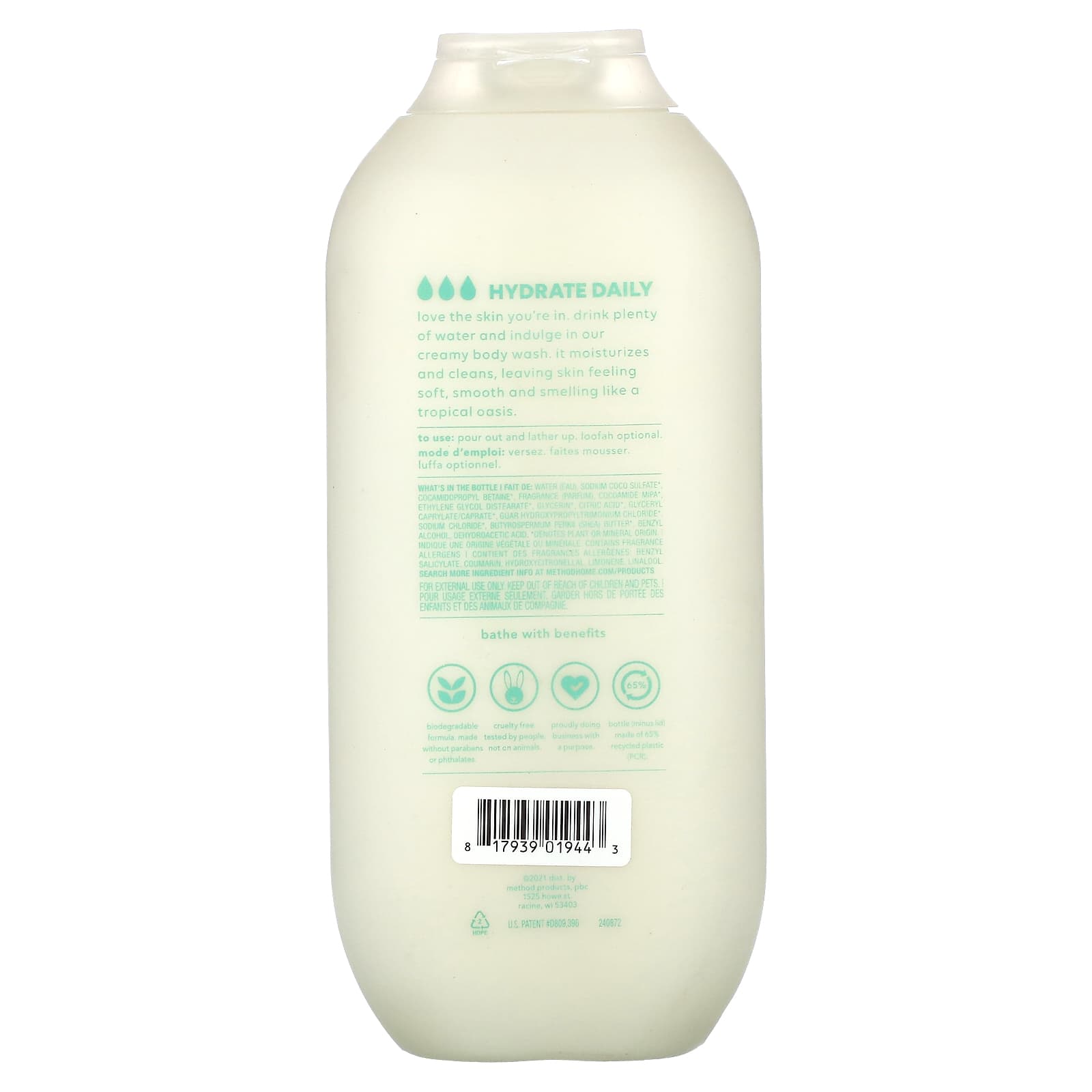 Method, Hydrating Body Wash, Coconut Milk, 18 fl oz (532 ml) - Image 2