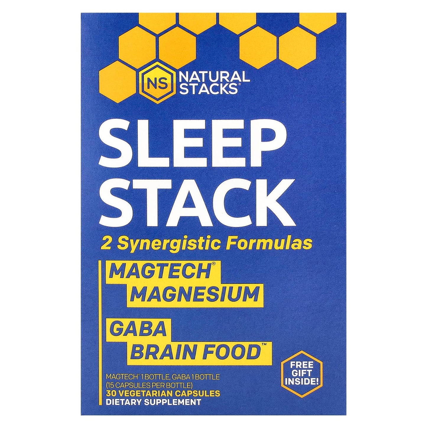 Natural Stacks, Sleep Stack, 2 Bottles, 15 Vegetarian Capsules Each - Image 1