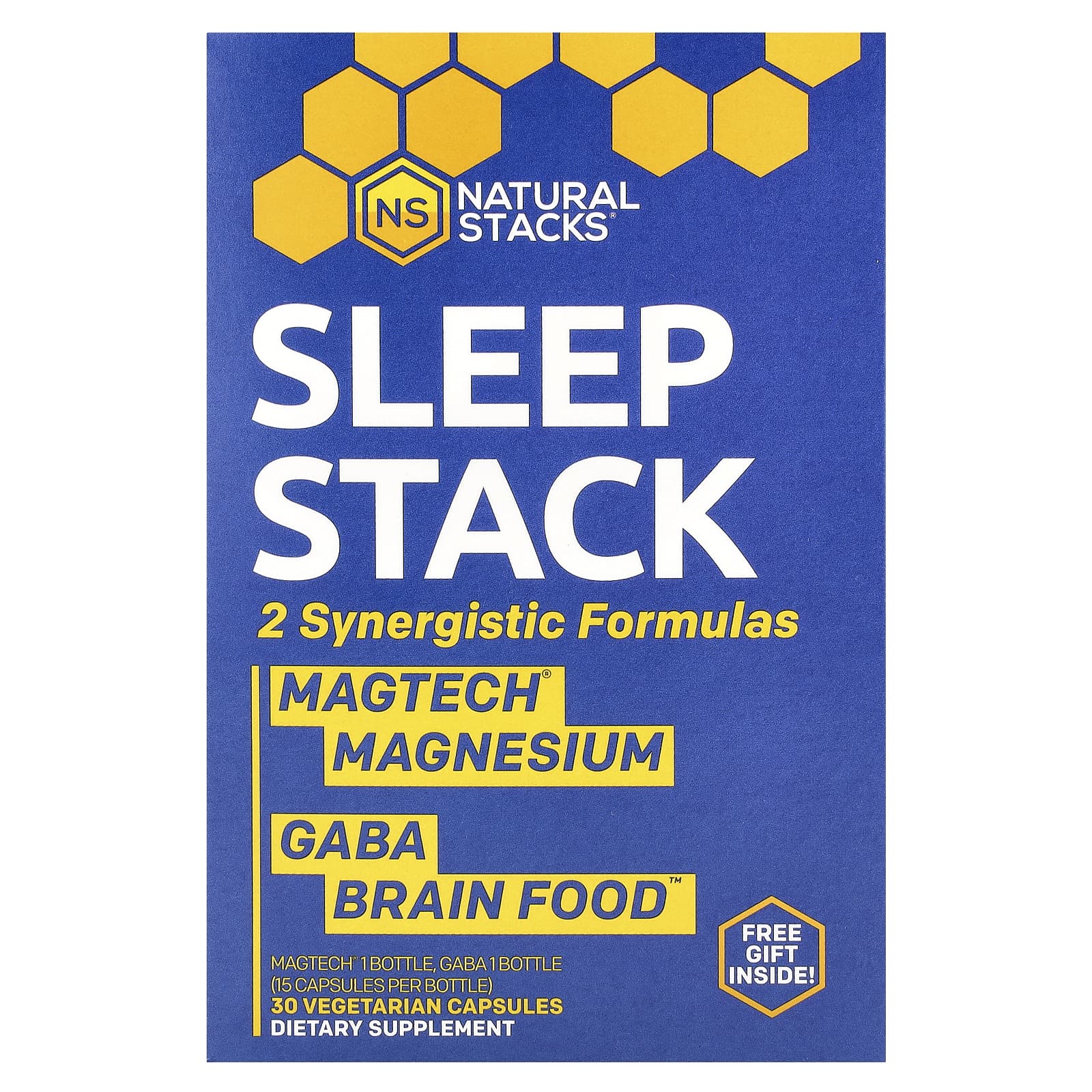 Natural Stacks, Sleep Stack, 2 Bottles, 15 Vegetarian Capsules Each - Image 1