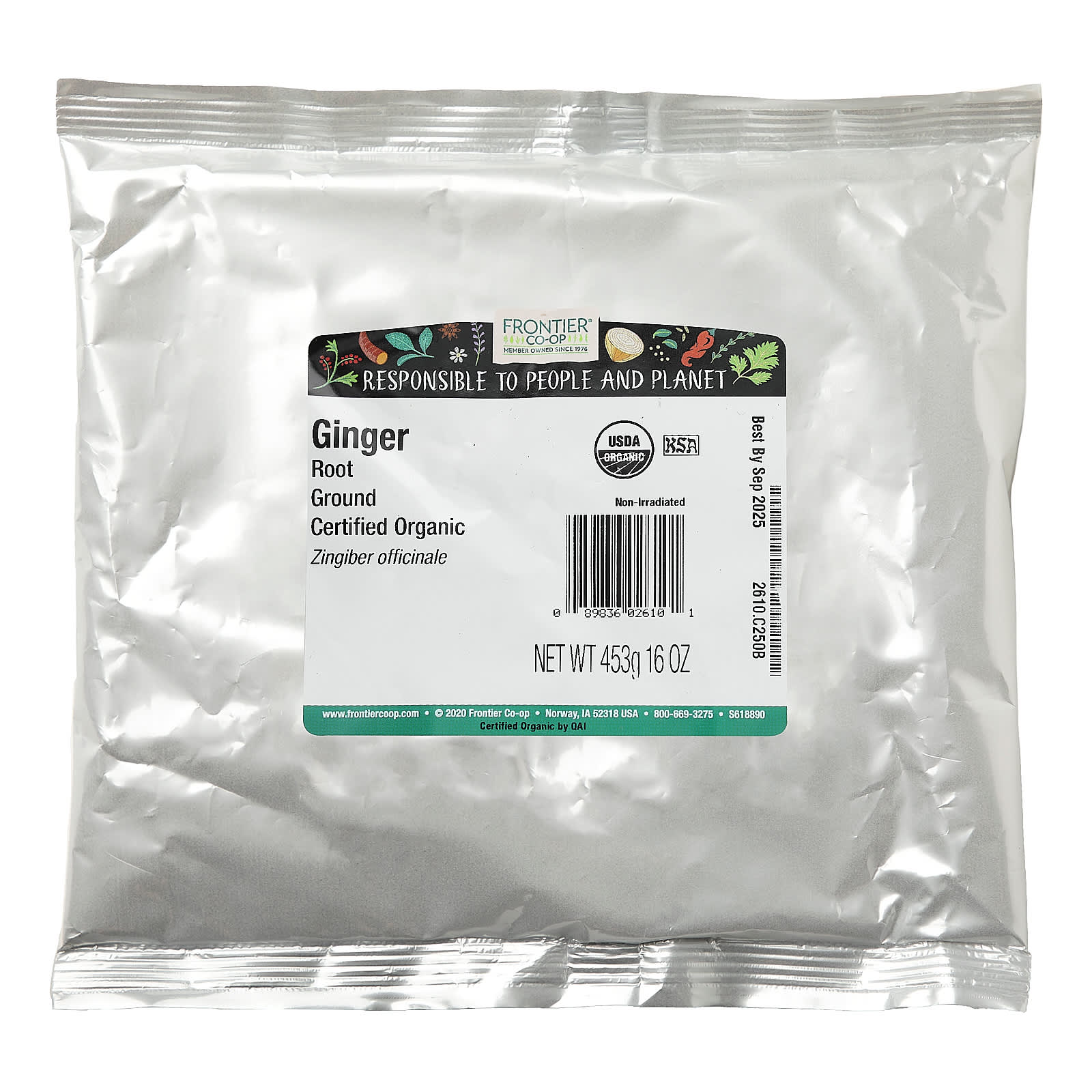 Organic Ground Ginger Root by Frontier Co-op - 16 oz (453 g) - Image 2