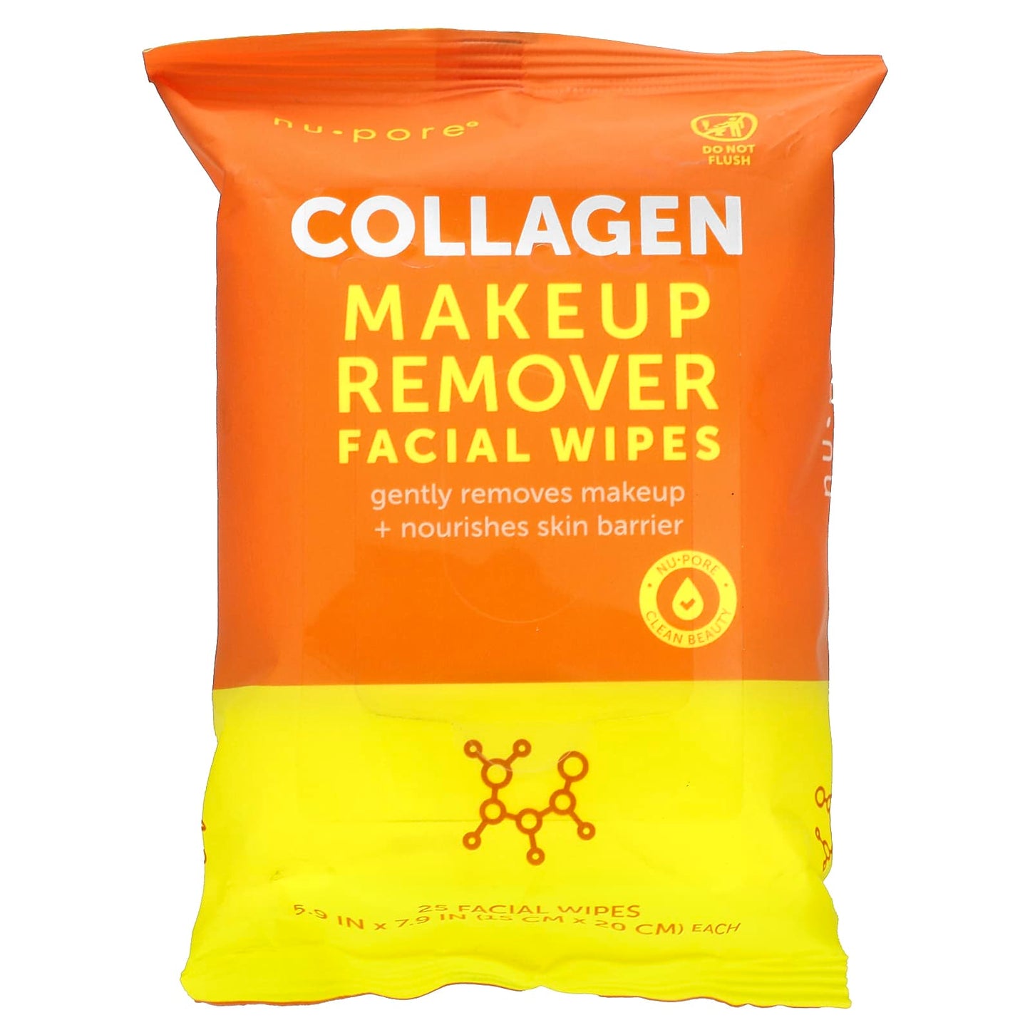 Nu-Pore, Collagen Makeup Remover Facial Wipes, 25 Wipes - Image 1