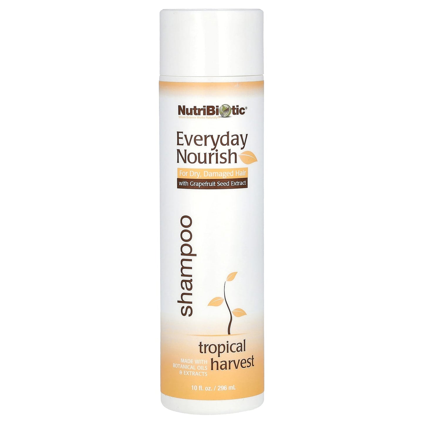 NutriBiotic, Everyday Nourish Shampoo, For Dry, Damaged Hair, Tropical Harvest, 10 fl oz (296 ml) - Image 1
