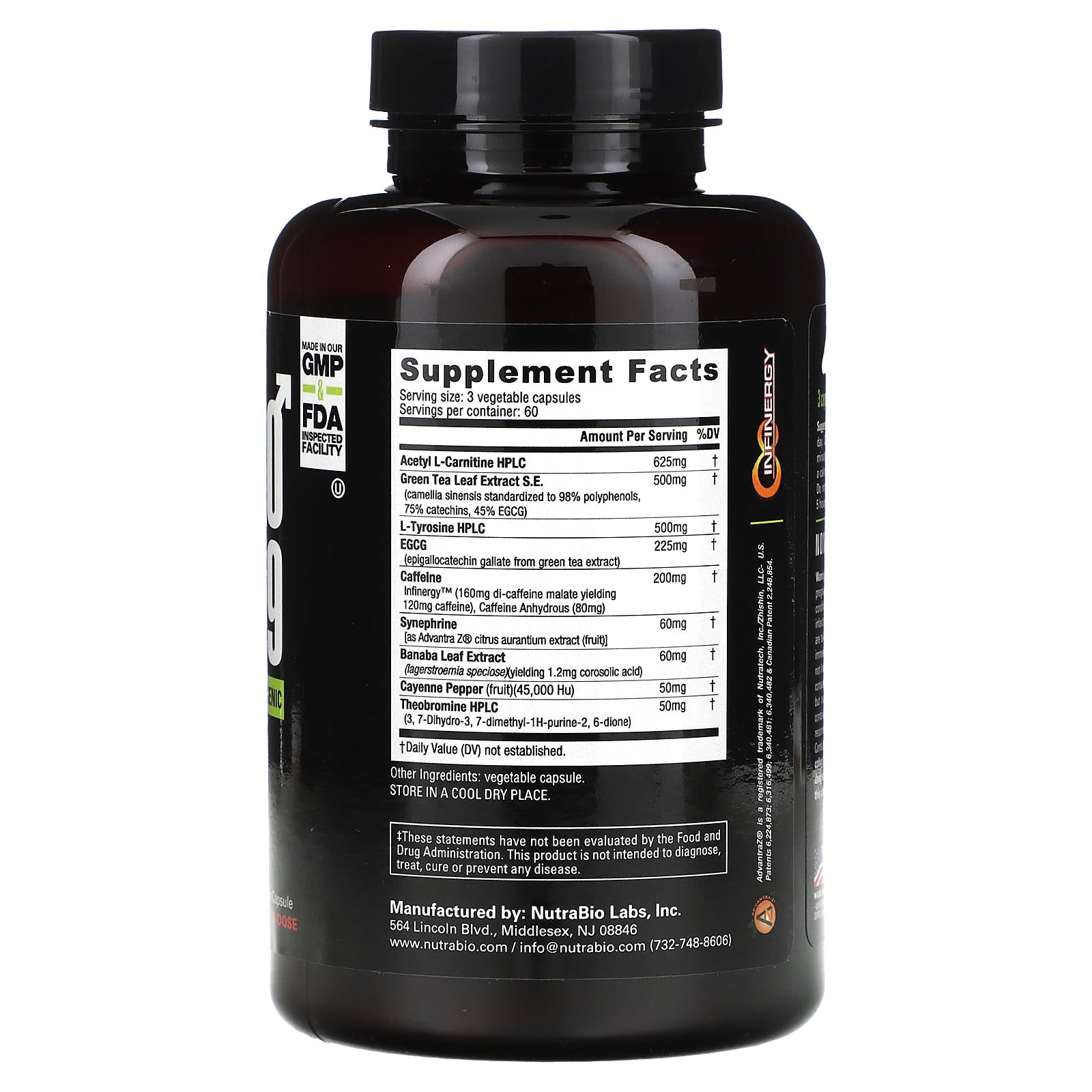 NutraBio, ThermoFuel V.9 for Men, 180 V-Caps - Image 2