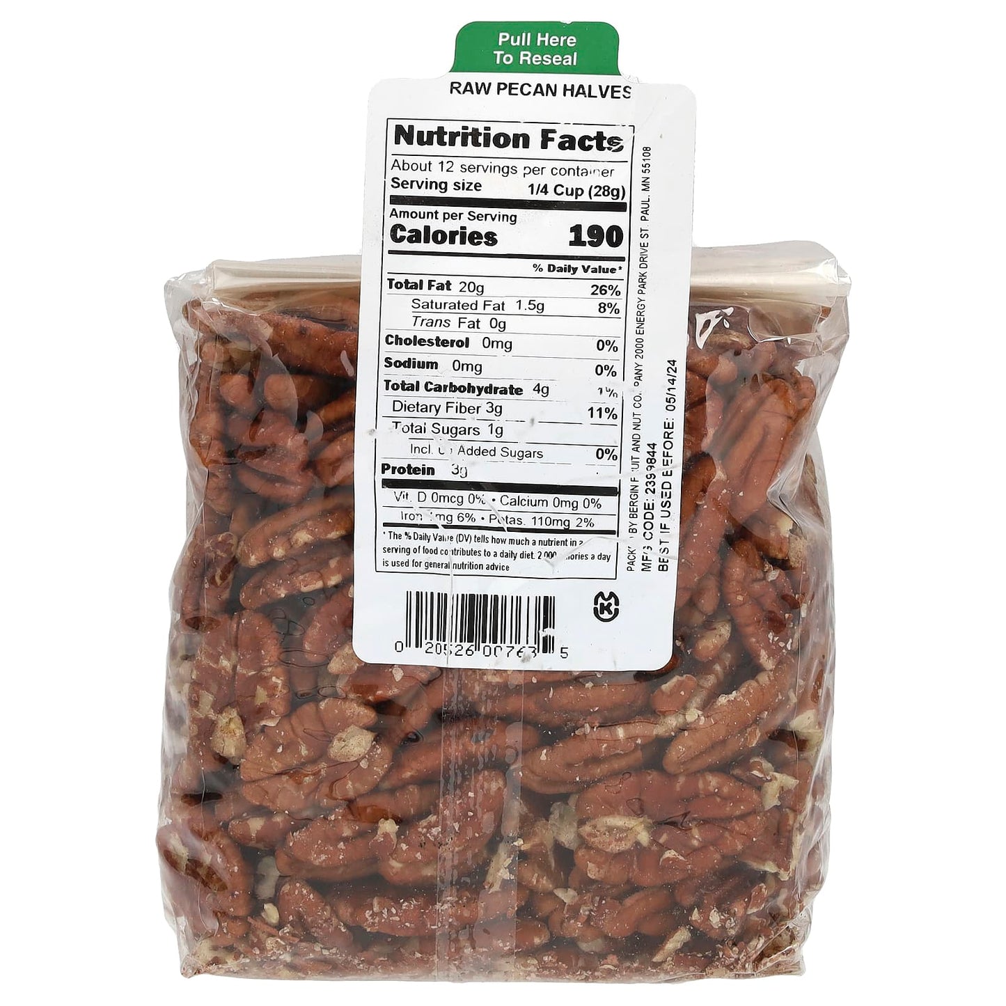Raw Pecan Halves by Bergin Fruit and Nut Company - 12 oz (340g) - Image 2