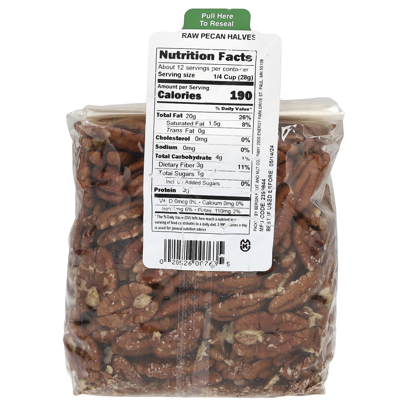 Raw Pecan Halves by Bergin Fruit and Nut Company - 12 oz (340g) - Image 2