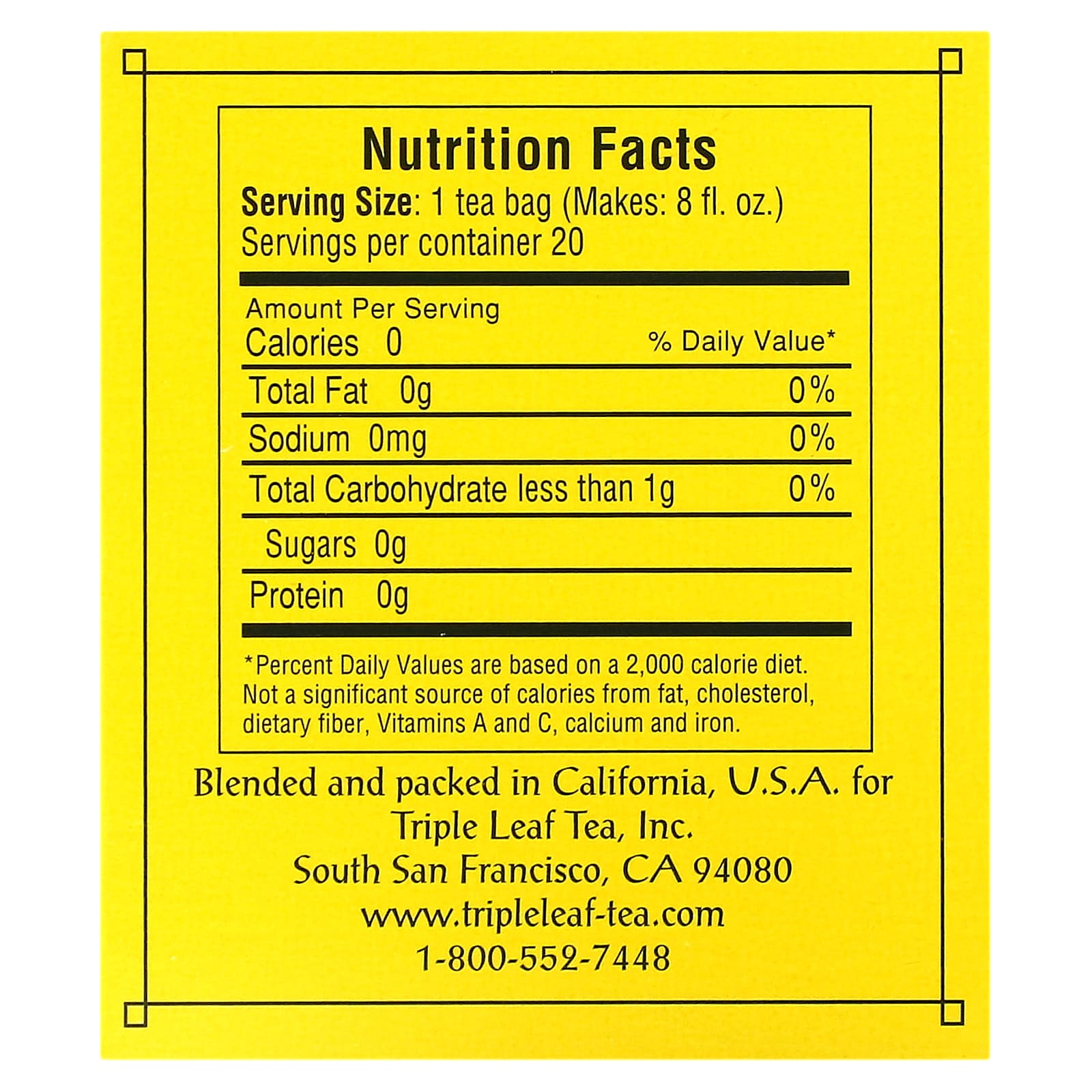 Triple Leaf Tea, Lemon Ginger Tea, 20 Tea Bags, 1.41 oz (40 g) - Image 2