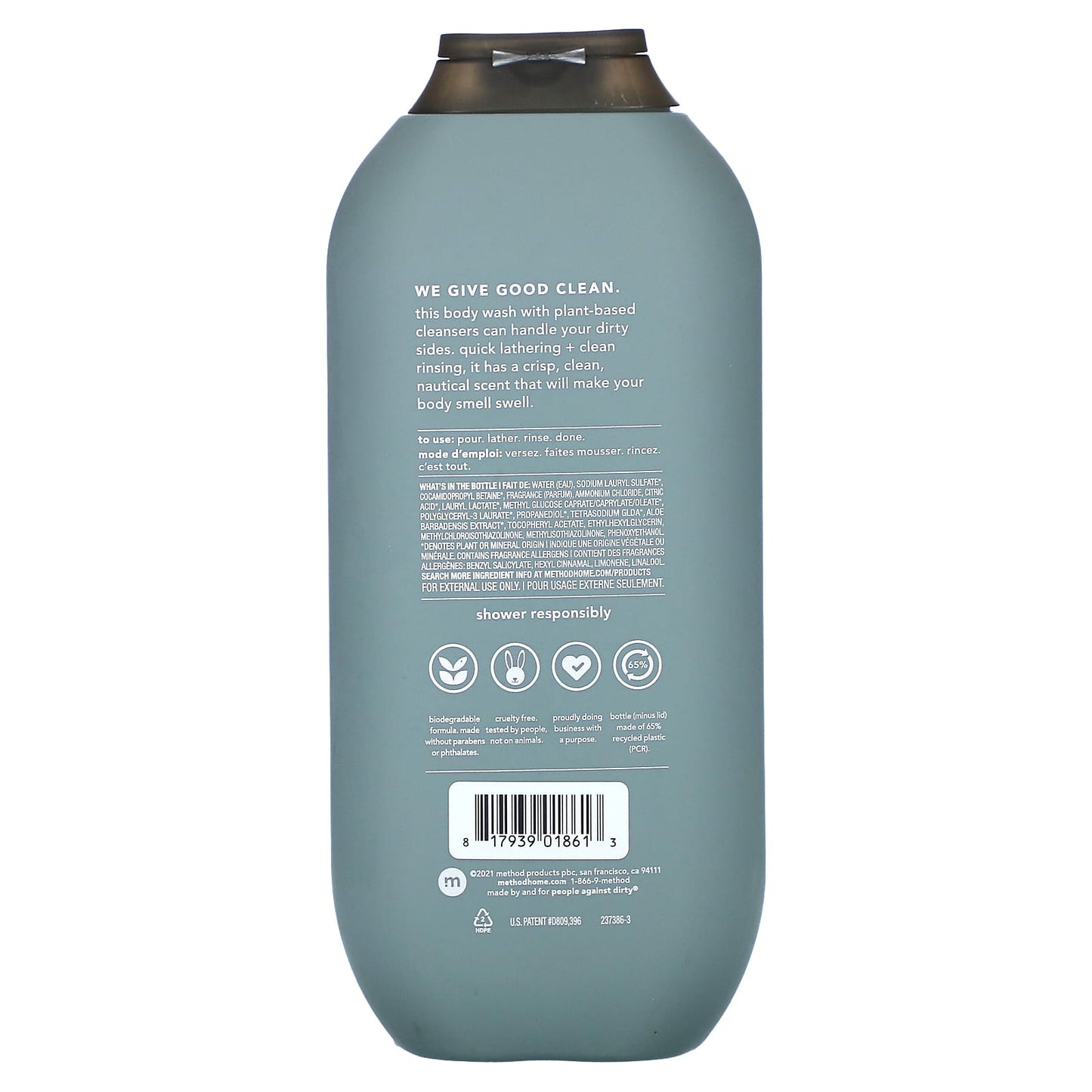 Method, Men, Body Wash, Sea + Surf, 18 fl oz (532 ml) - Image 2
