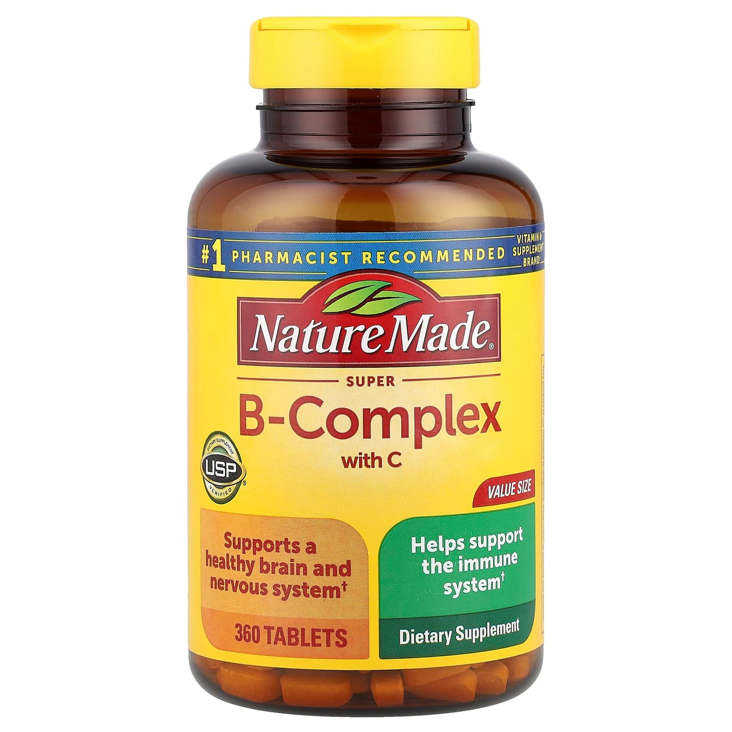 Nature Made, Super-B Complex with Vitamin C, 360 Tablets - Image 1