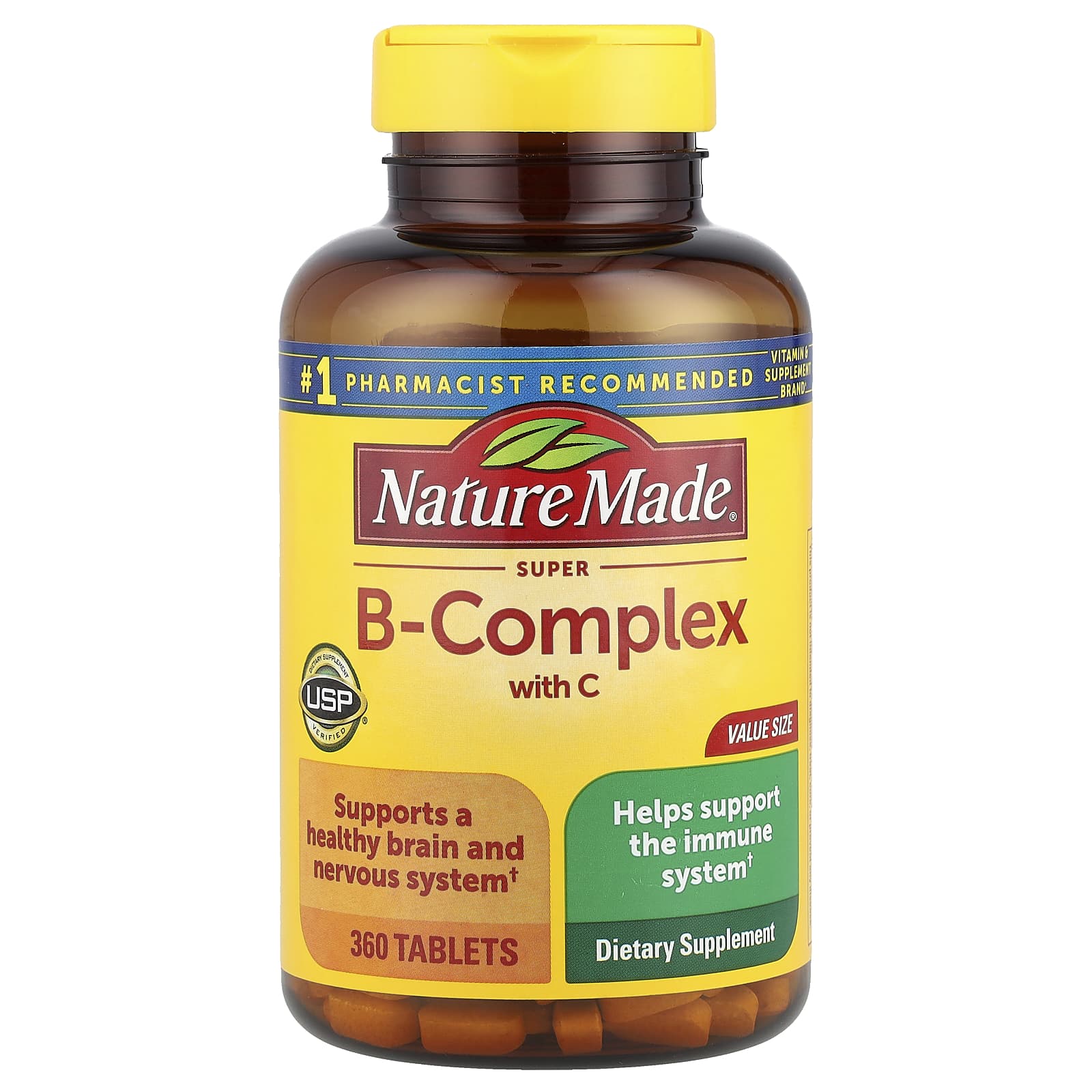 Nature Made, Super-B Complex with Vitamin C, 360 Tablets - Image 1