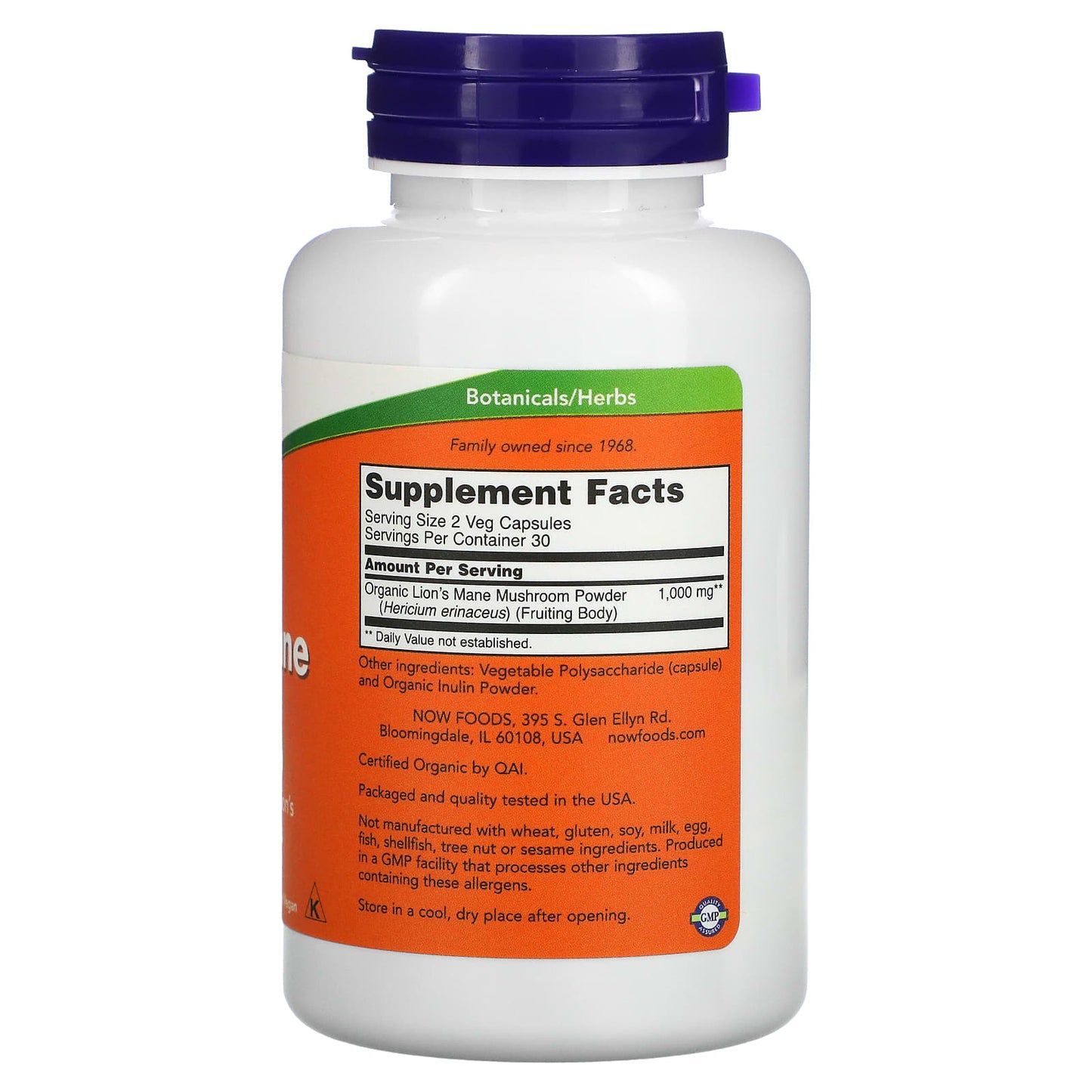 NOW Foods, Lion's Mane, 500 mg, 60 Veg Capsules - Image 2