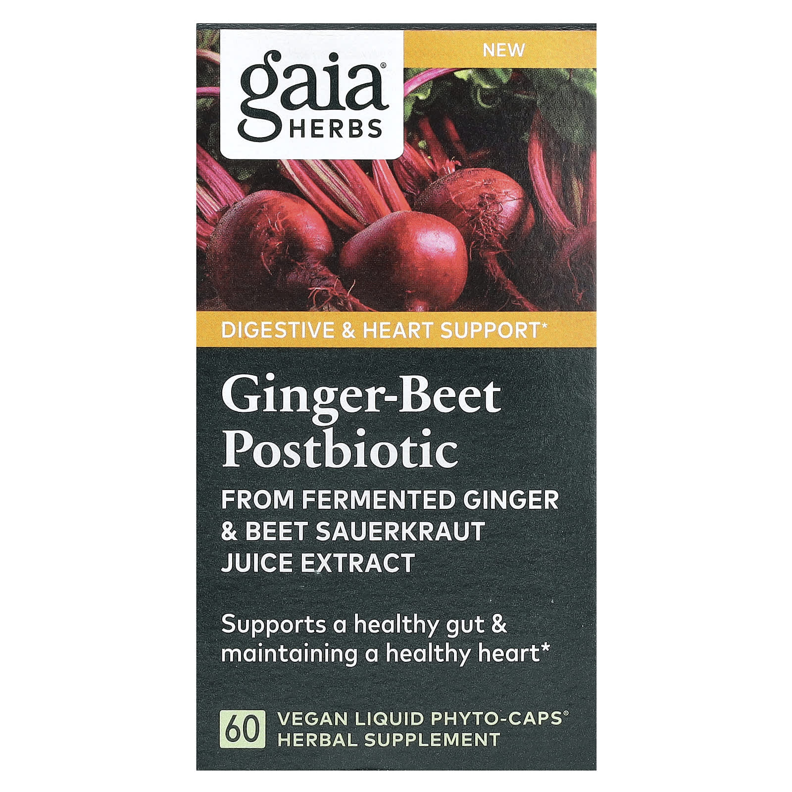 Ginger-Beet Postbiotic by Gaia Herbs for Gut & Heart Health - Image 1