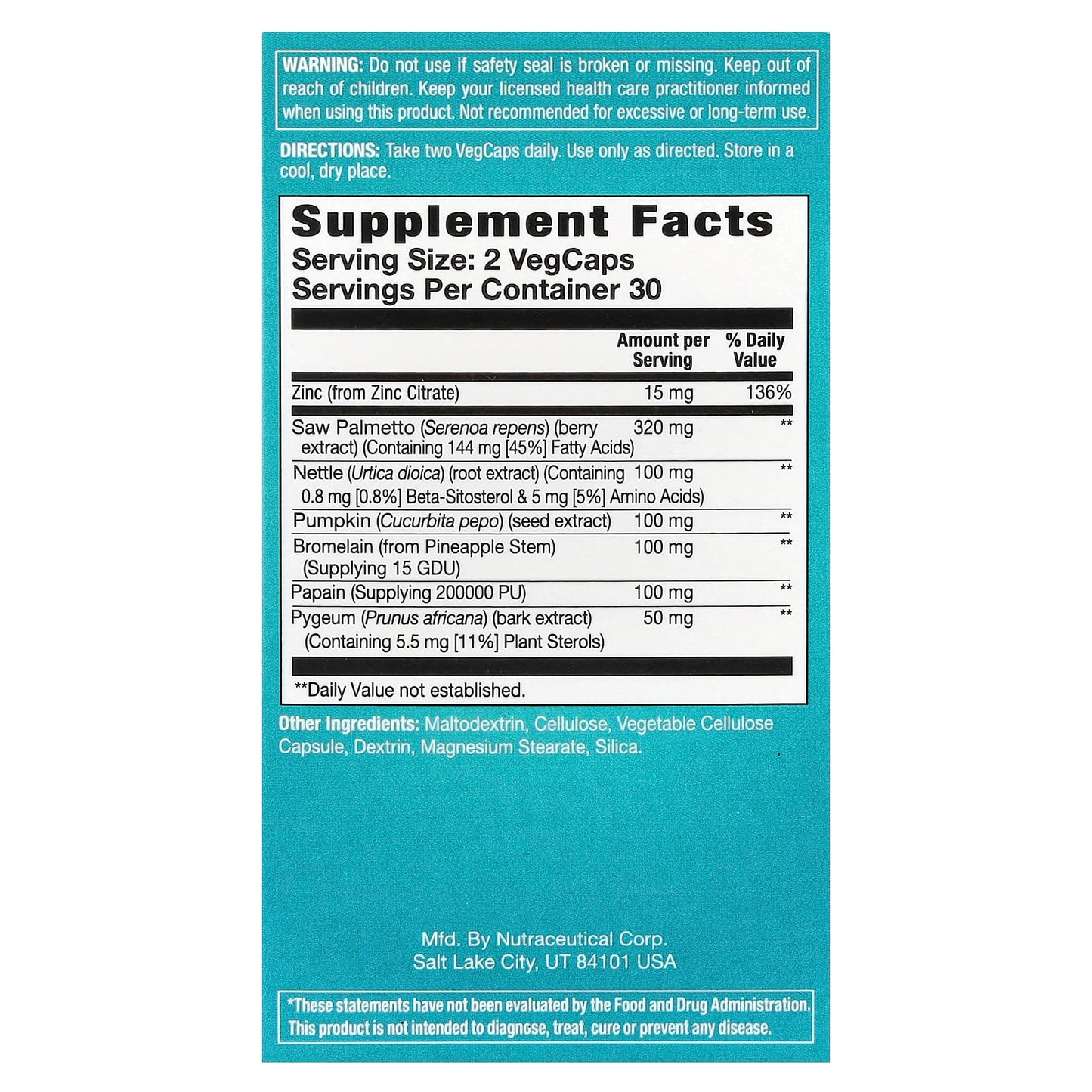 NaturalCare, Prosta-Health, For Men, 60 VegCaps - Image 2