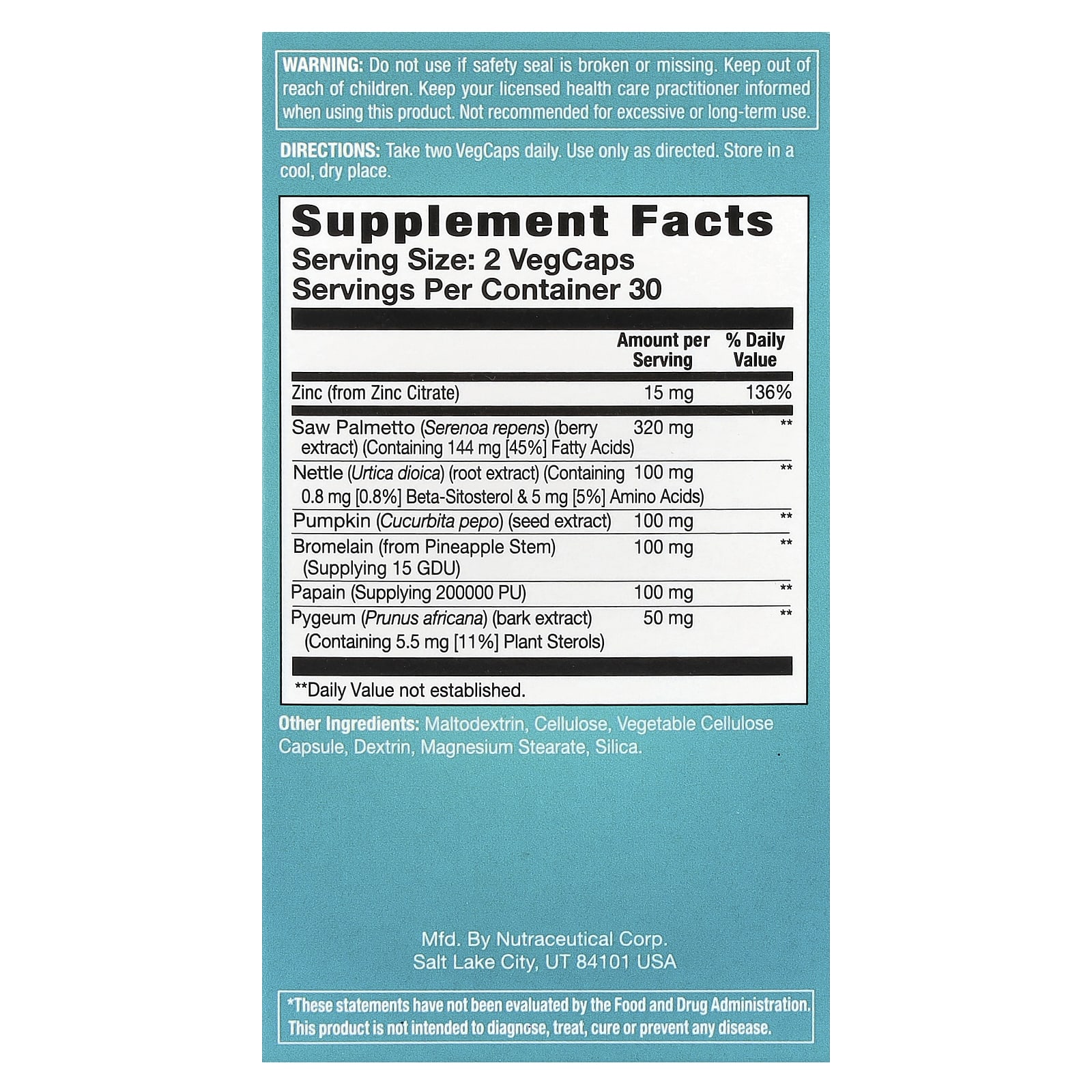 NaturalCare, Prosta-Health, For Men, 60 VegCaps - Image 2