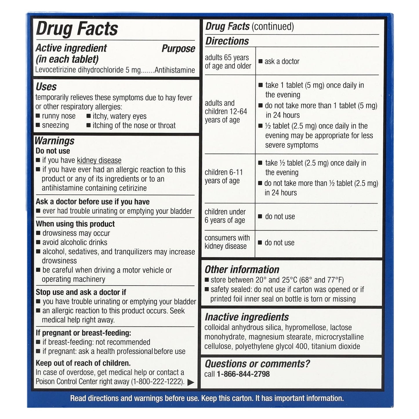 Xyzal, Allergy 24HR, 5 mg, 35 Tablets - Image 2