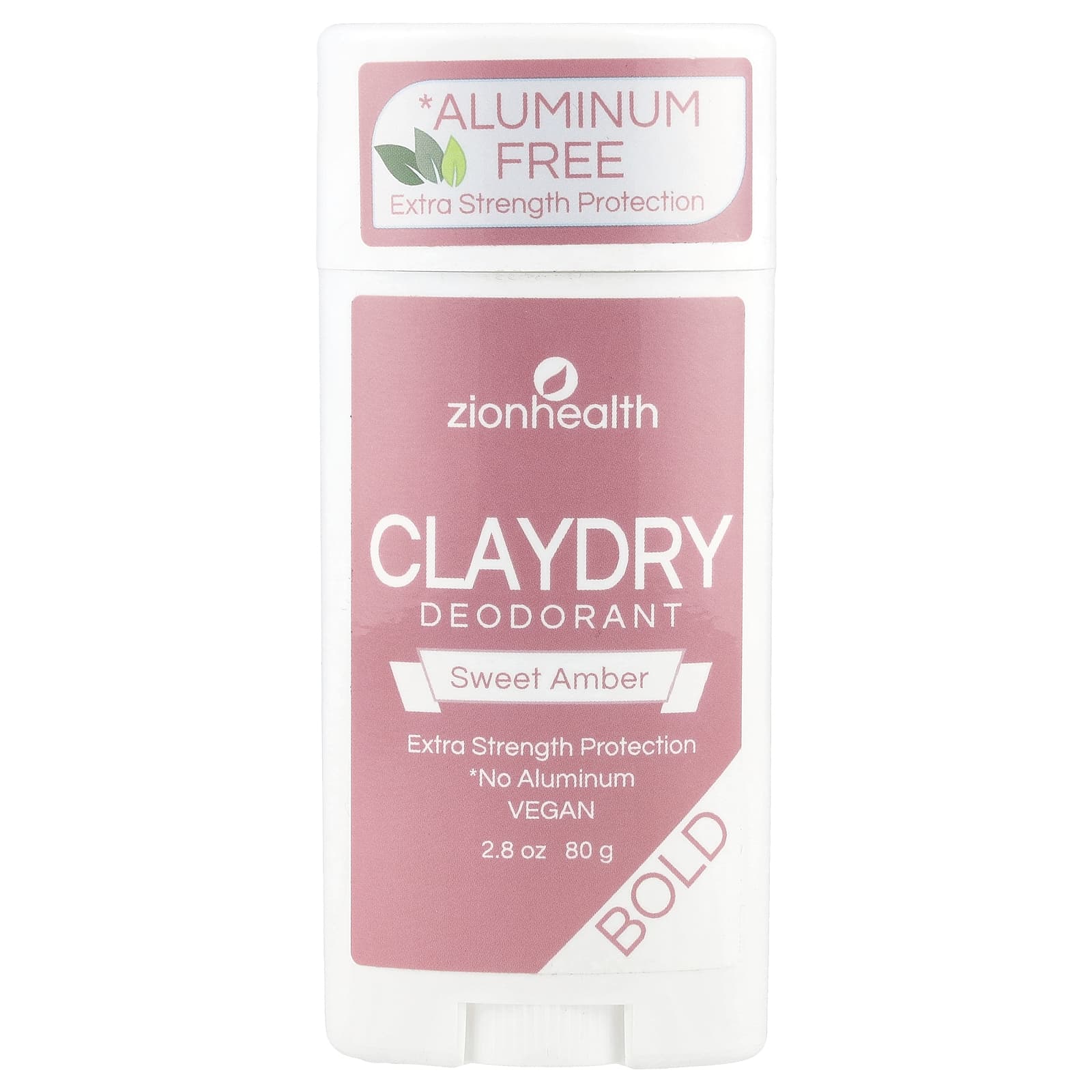 Zion Health, Bold, ClayDry Deodorant, Sweet Amber, 2.8 oz (80 g) - Image 1