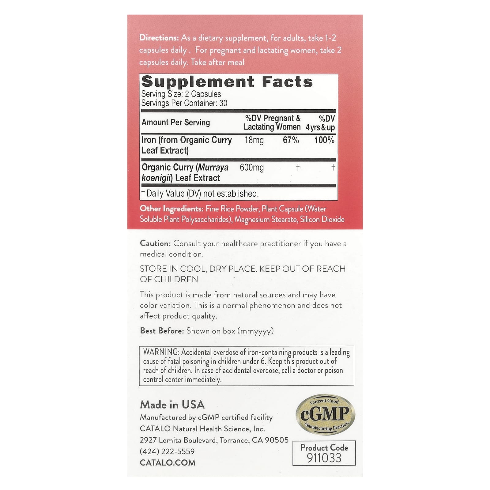 CATALO Women's Vegetarian Iron - Boost Energy & Vitality - Image 2