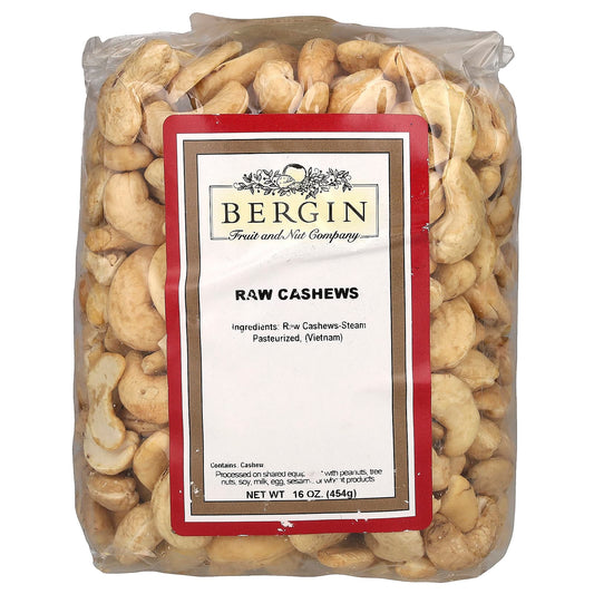 Raw Cashews by Bergin Fruit and Nut Company, 16 oz (454g) - Image 1