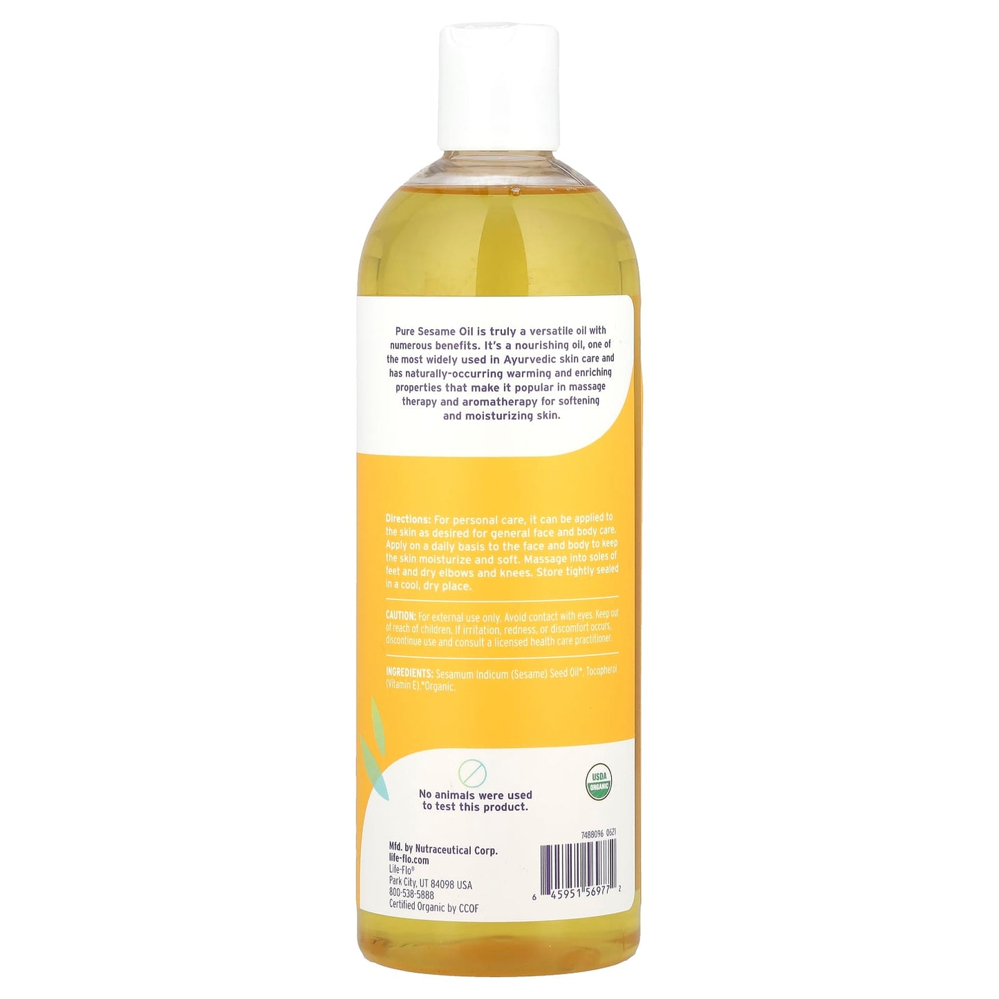 Life-flo, Organic Pure Sesame Oil, 16 fl oz (473 ml) - Image 2