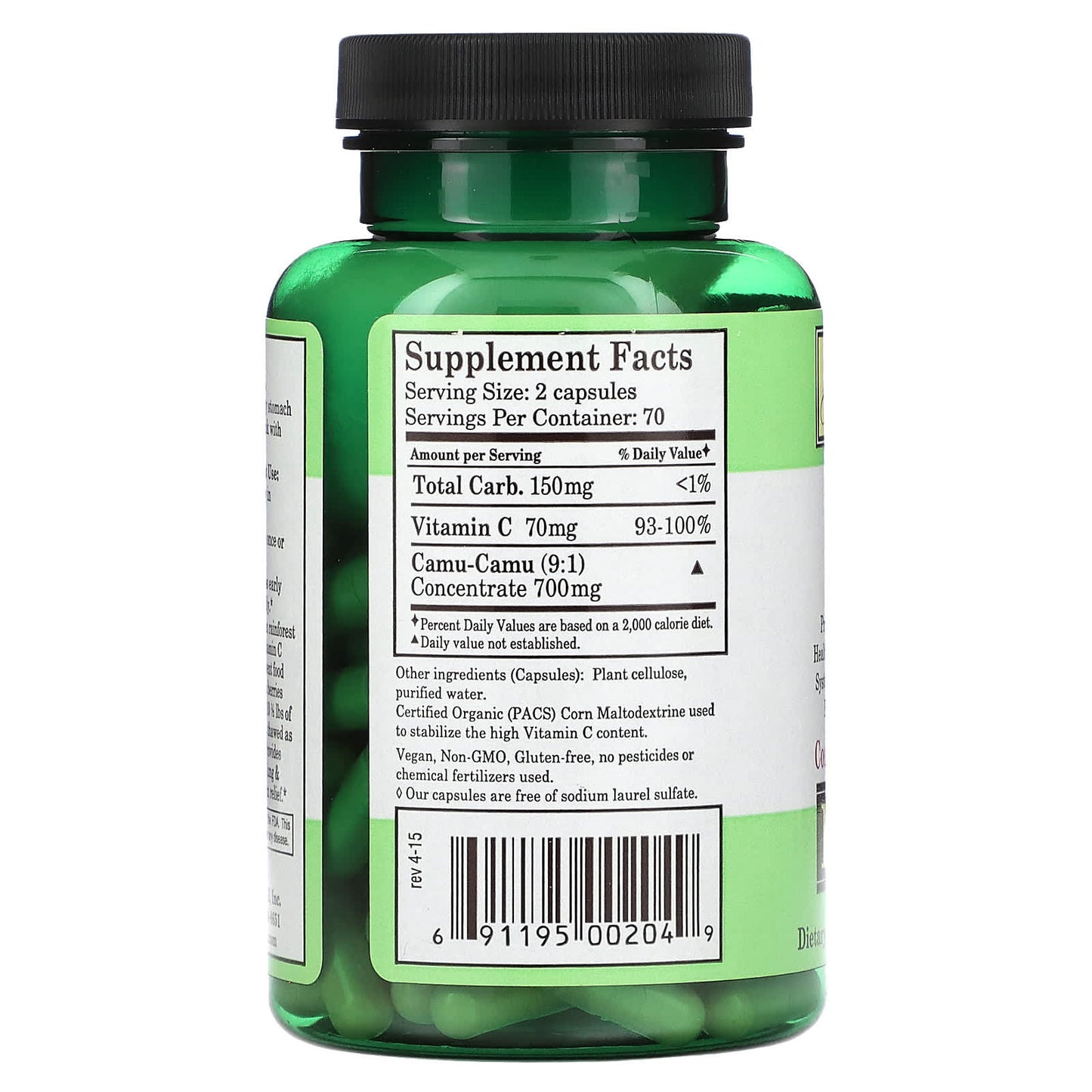 Whole World Botanicals, Royal Camu, 350 mg, 140 Veg Capsules - Image 2