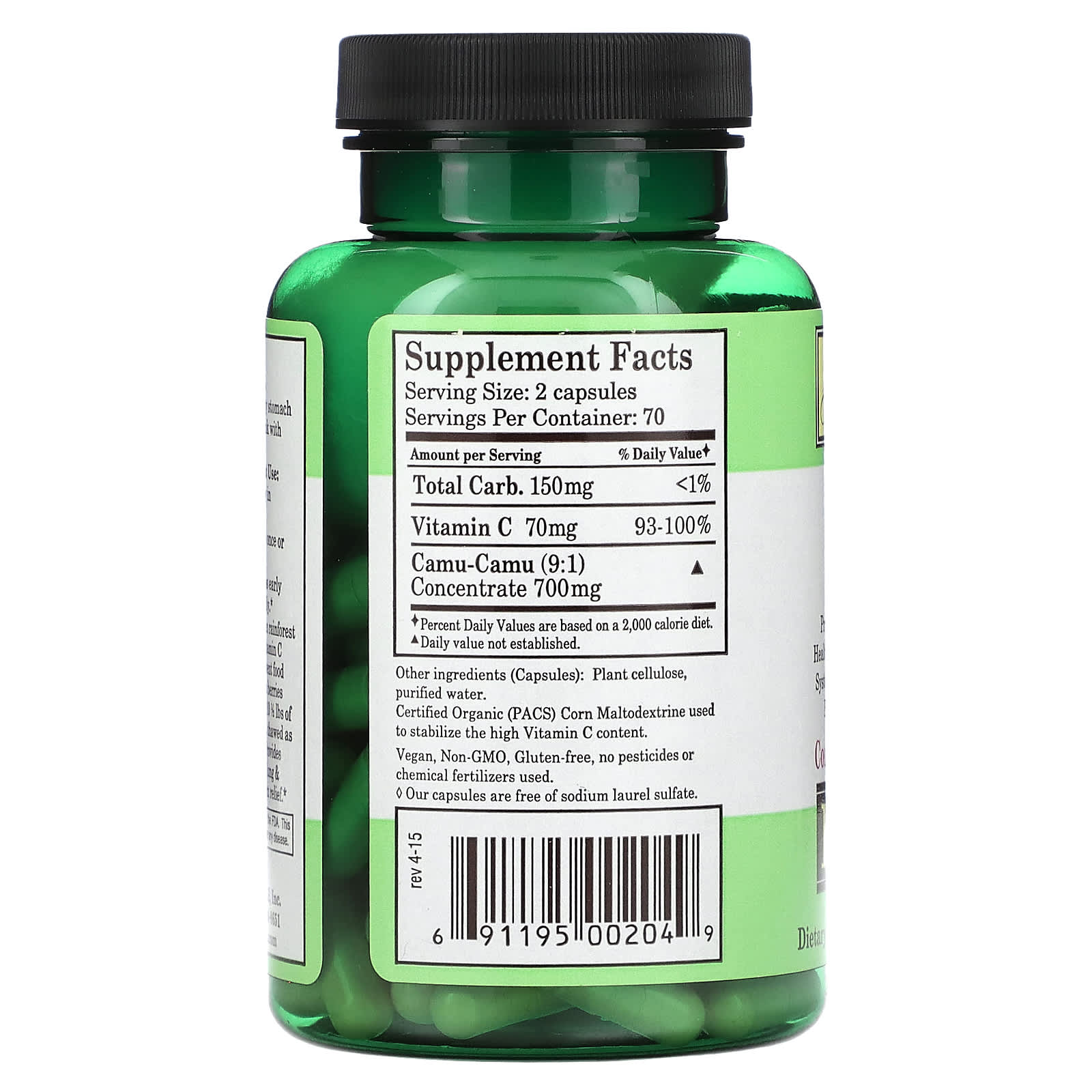 Whole World Botanicals, Royal Camu, 350 mg, 140 Veg Capsules - Image 2