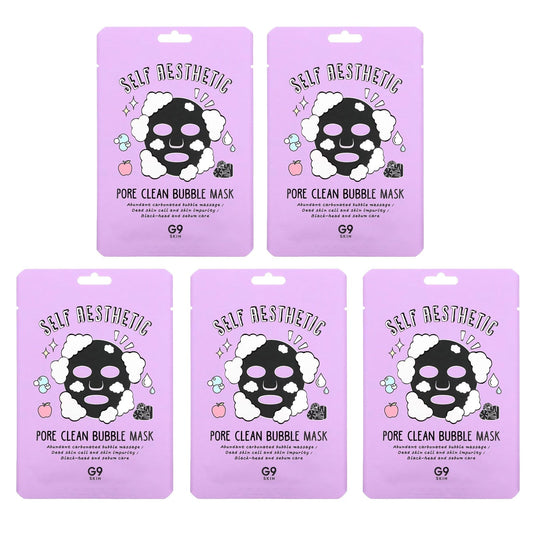 G9skin Pore Clean Bubble Mask, 5 Sheets, Blackhead & Sebum Care - Image 1