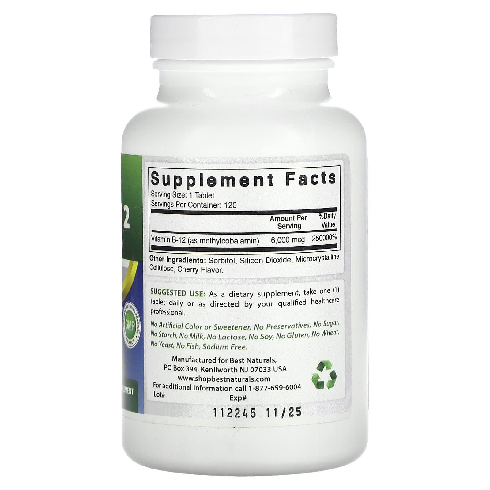 Boost Energy & Nerve Health with Best Naturals Vitamin B-12 6,000 mcg - Image 2