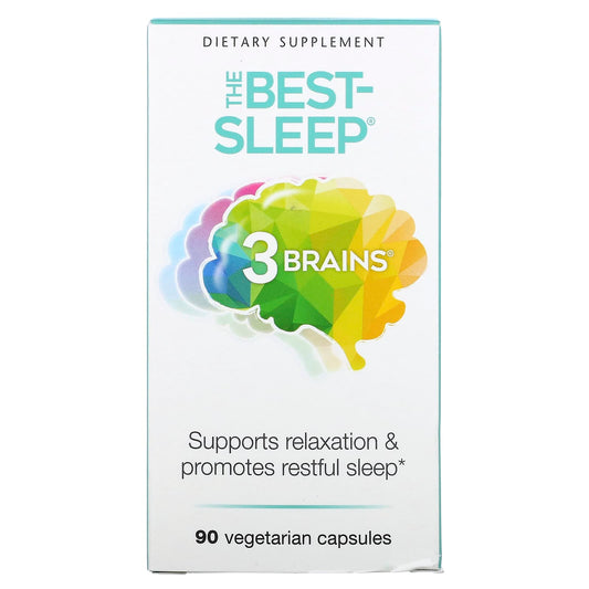 Natural Factors, 3 Brains, The Best-Sleep, 90 Vegetarian Capsules - Image 1