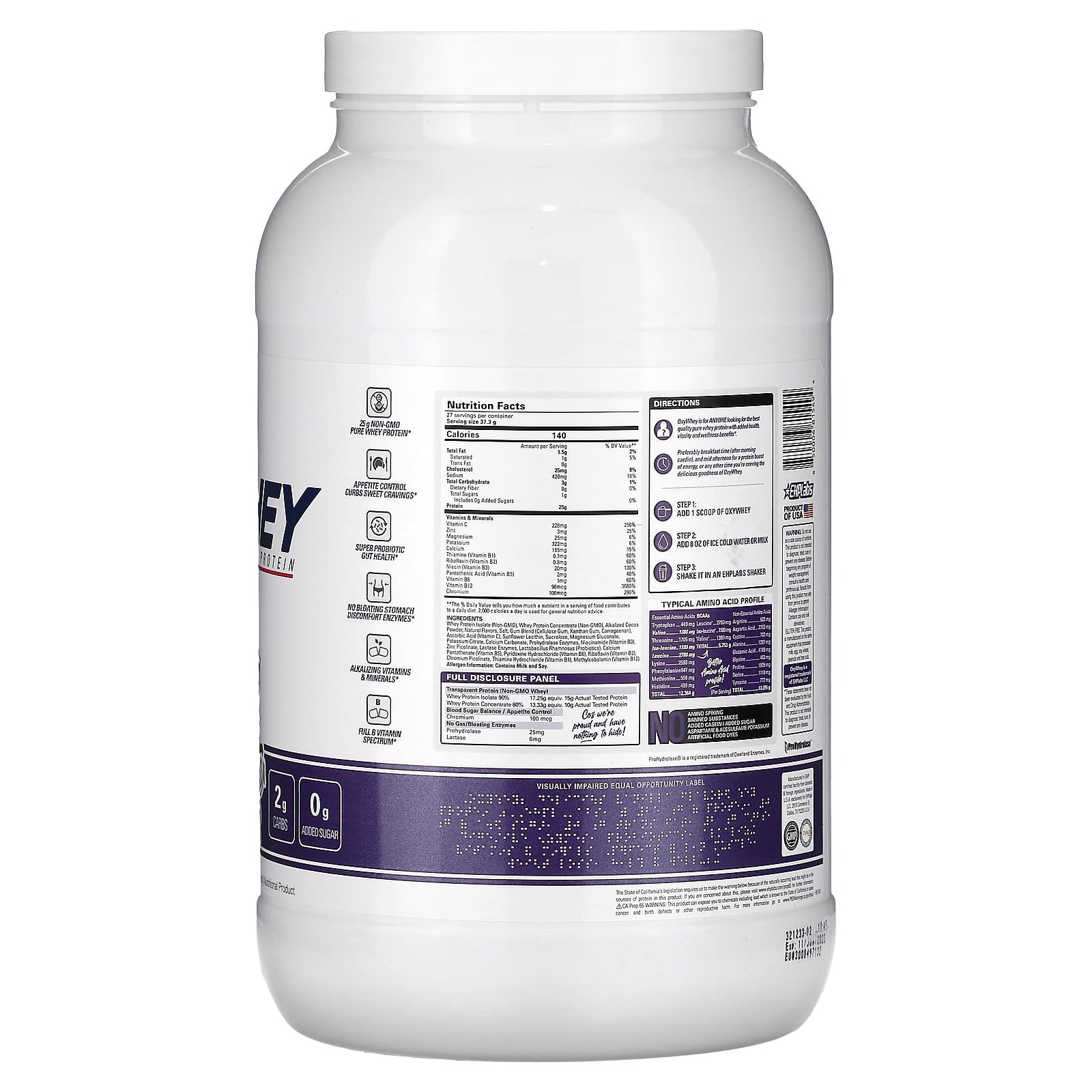 EHPlabs OxyWhey Lean Wellness Protein - Delicious Chocolate - Image 2