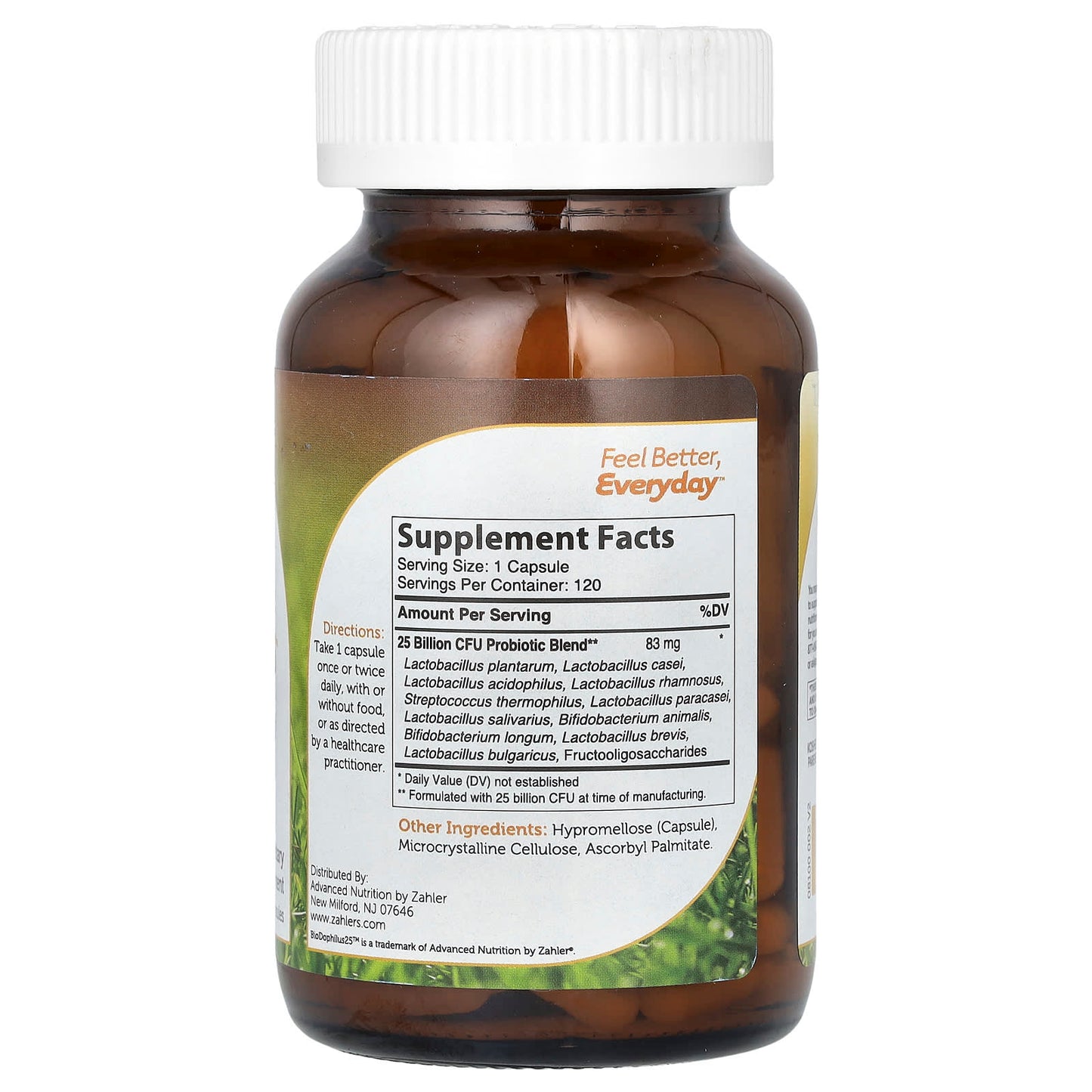 Zahler, BioDophilus25, Advanced Probiotic Formula, 25 Billion CFU, 120 Capsules - Image 2