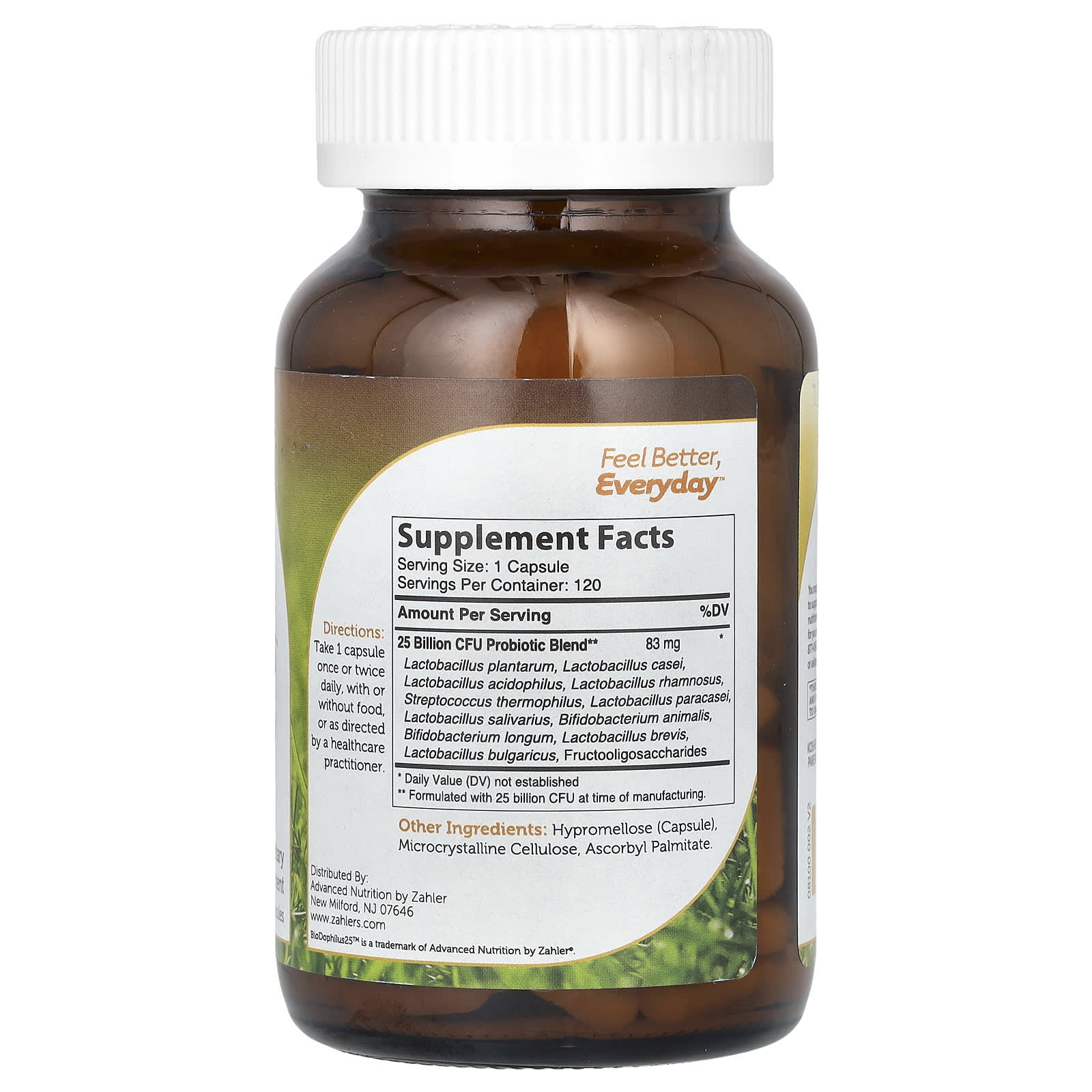 Zahler, BioDophilus25, Advanced Probiotic Formula, 25 Billion CFU, 120 Capsules - Image 2