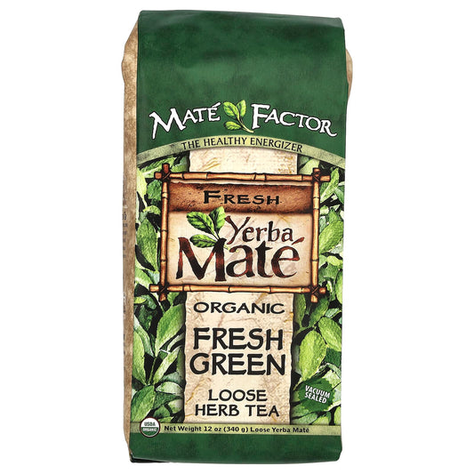 Mate Factor, Organic Yerba Mate, Loose Herb Tea, Fresh Green, 12 oz (340 g) - Image 1