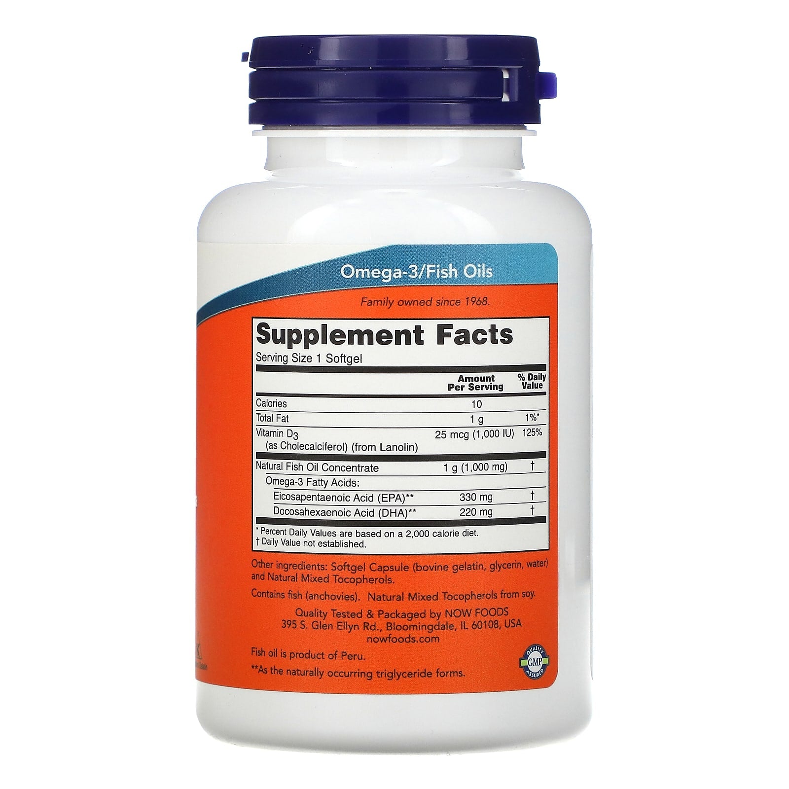 NOW Foods, Tri-3D Omega, 330 EPA / 220 DHA, 90 Softgels - Image 2