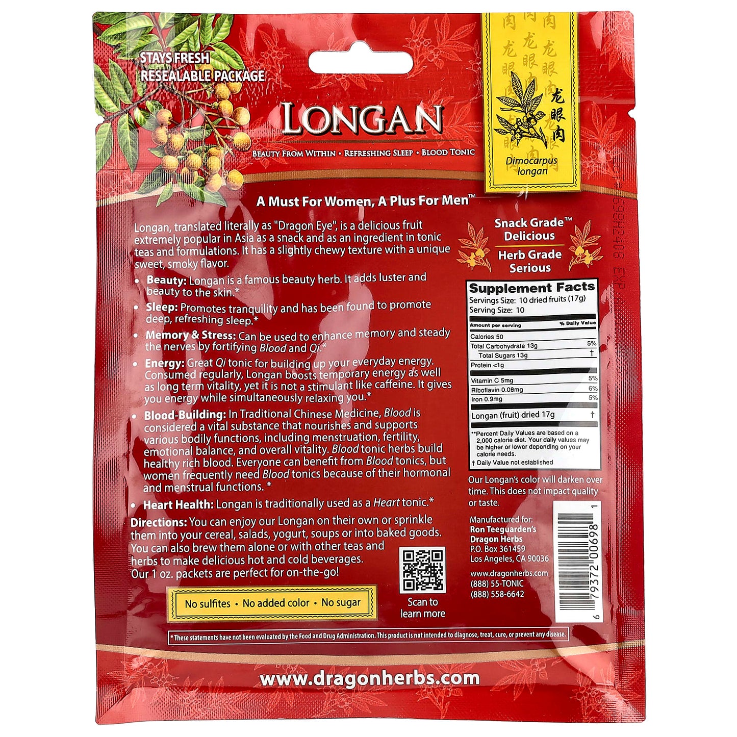 Longan Fruit Supplement for Beauty & Sleep by Dragon Herbs - Image 2