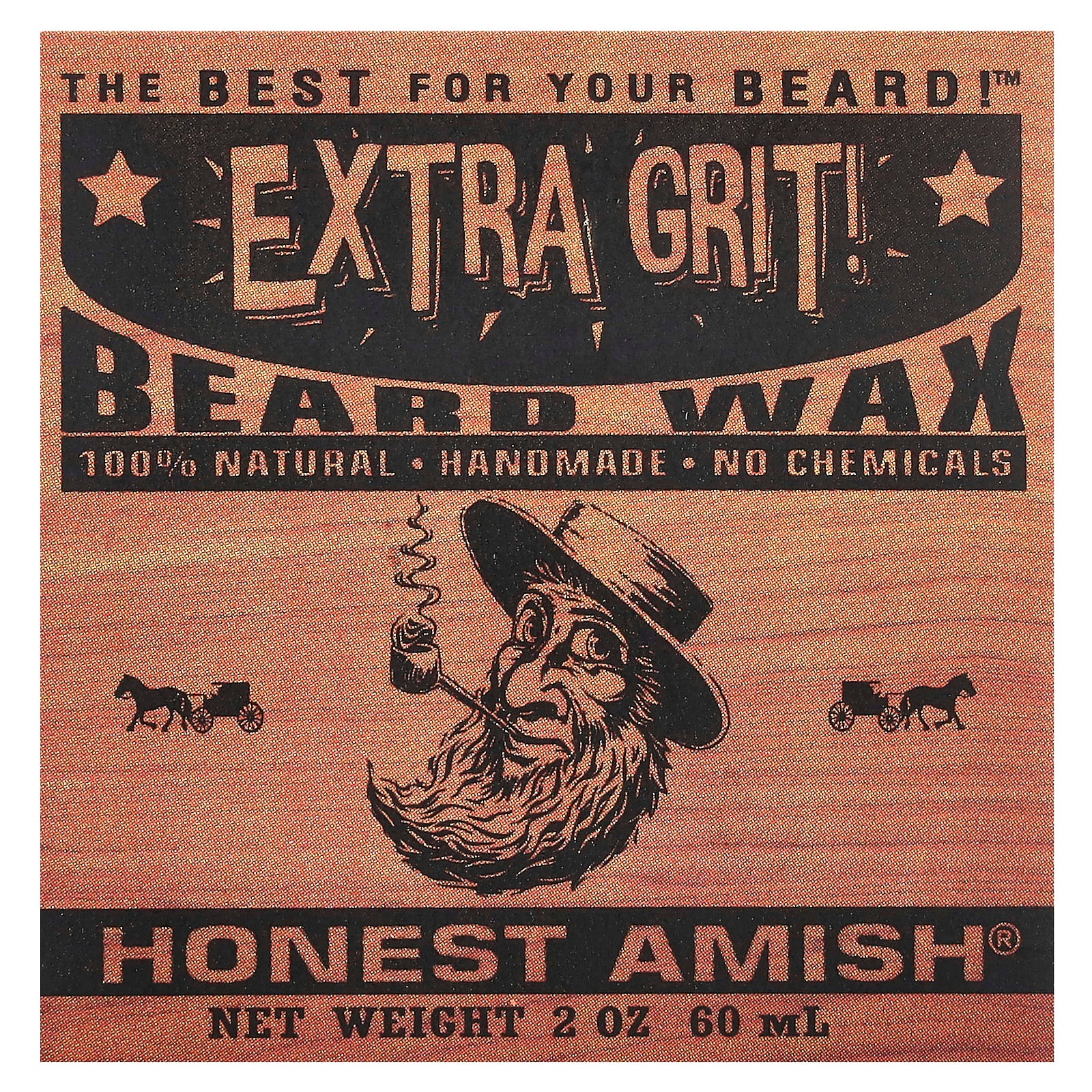 Natural Beard Care - Honest Amish Organic Beard Wax, 2 oz (60 ml) - Image 2