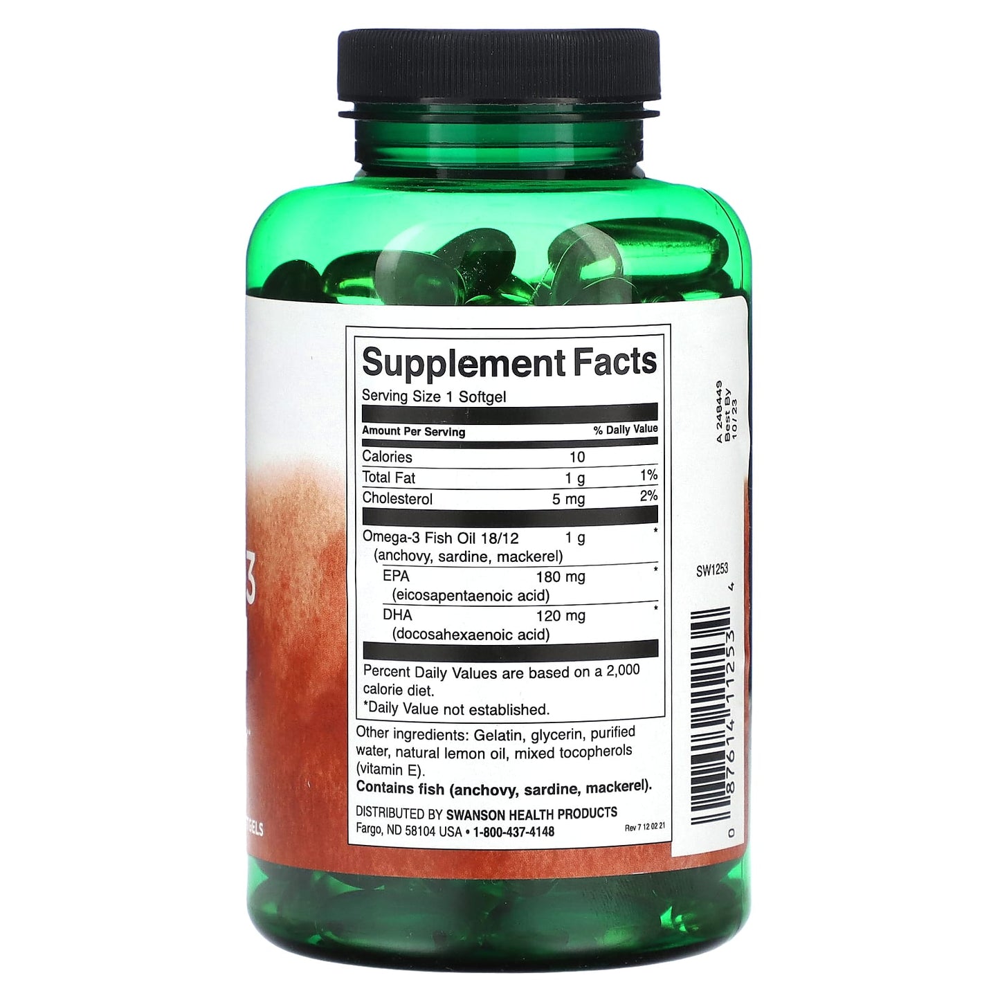 Swanson, Omega-3 Fish Oil, Lemon, 150 Softgels - Image 2