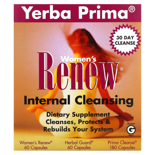 Yerba Prima, Women's Renew Internal Cleansing, 3 Part Program, 300 Capsules - Image 1